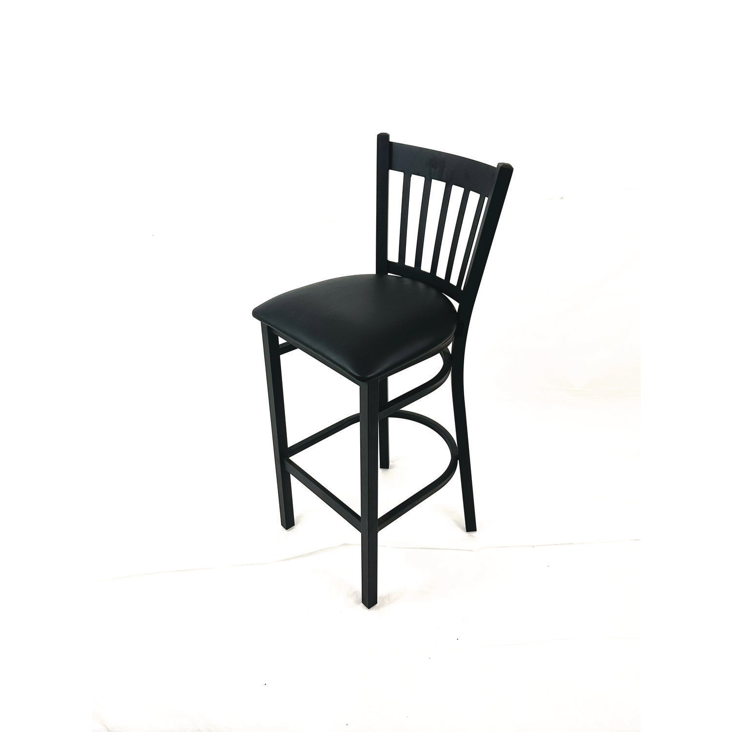 JMC Furniture Cobra Series Barstool, Supports Up to 300 lb, 28.5" Seat Height, Black Seat, Black Back, Black Base - Bloom Skins