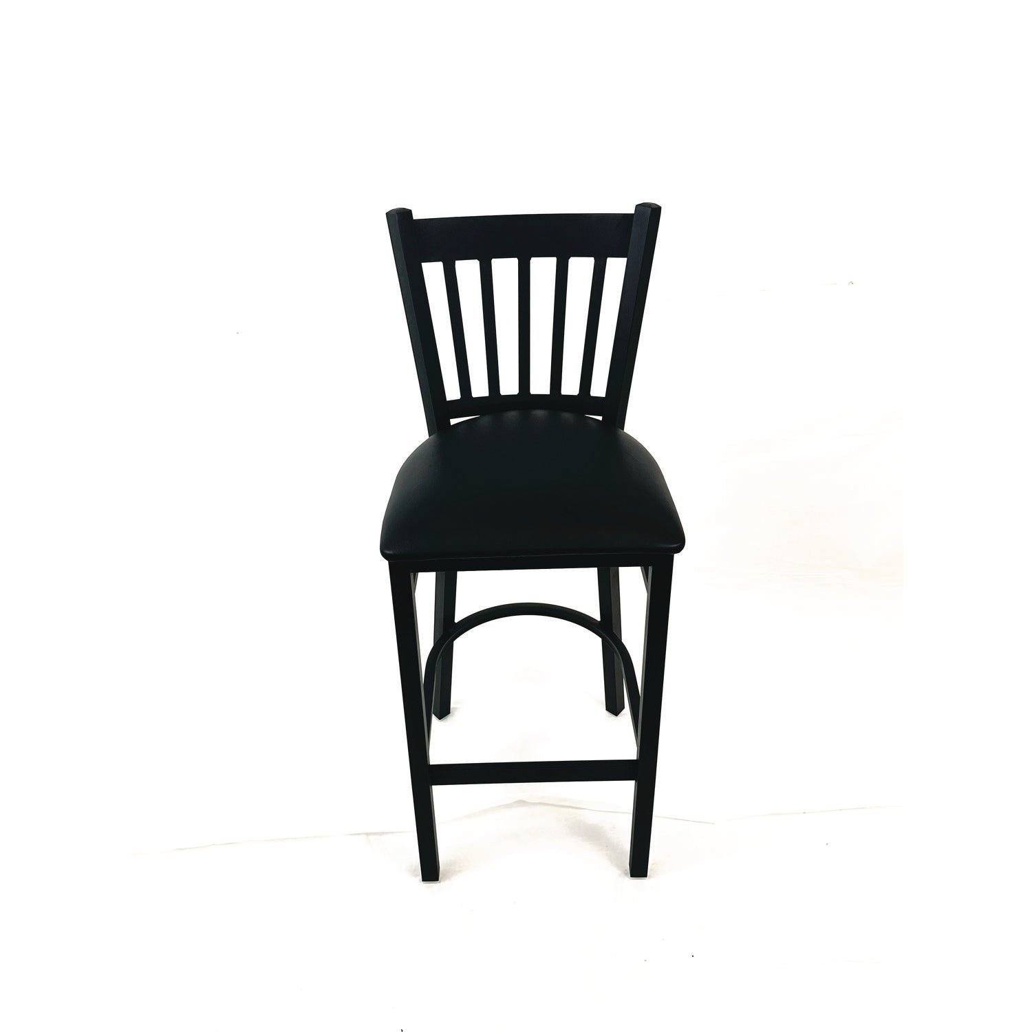 JMC Furniture Cobra Series Barstool, Supports Up to 300 lb, 28.5" Seat Height, Black Seat, Black Back, Black Base - Bloom Skins