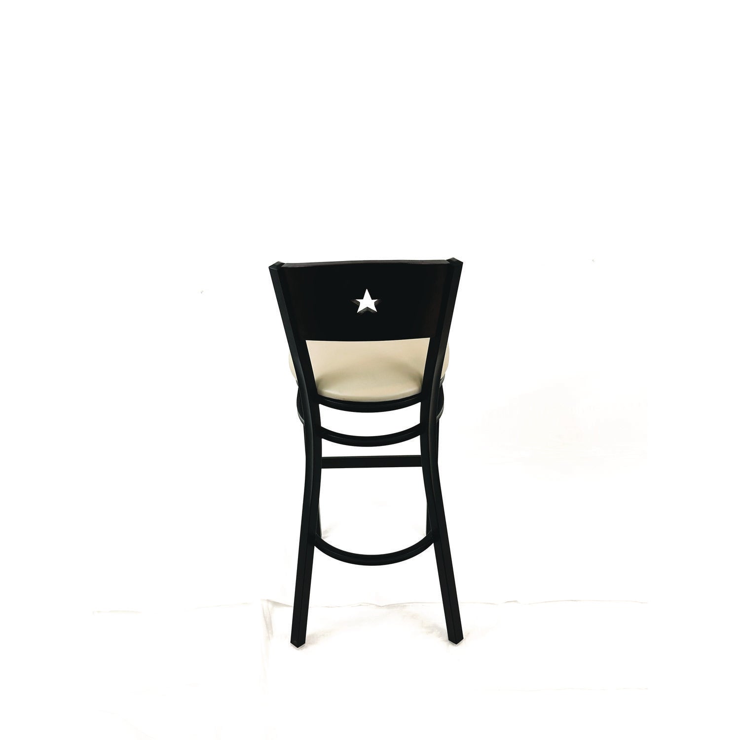 JMC Furniture Liberty Series Barstool, Supports Up to 300 lb, 28.5" Seat Height, Taupe Seat, Dark Mahogany Back, Black Base
