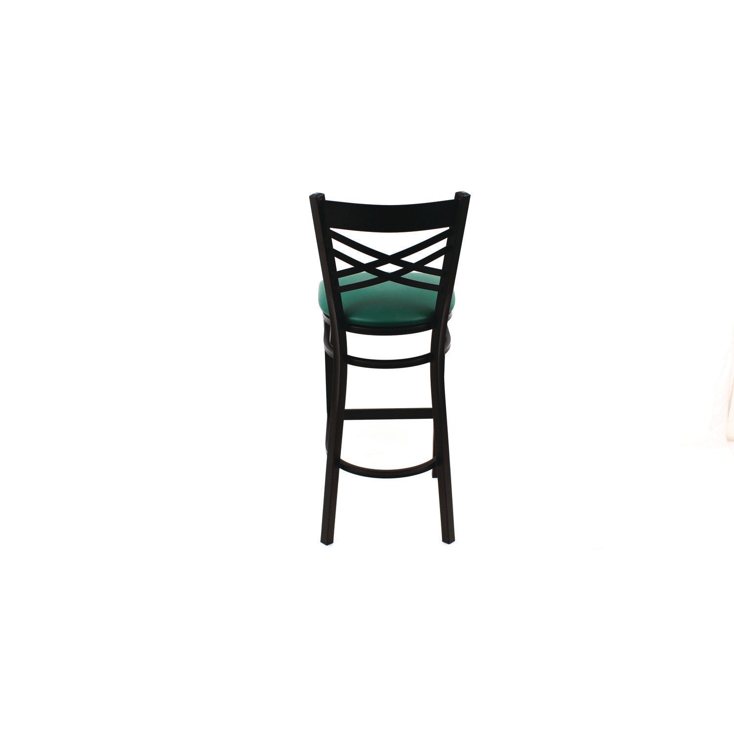 JMC Furniture X Series Barstool, Supports Up to 300 lb, 29.5" Seat Height, Green Seat, Black Back, Black Base