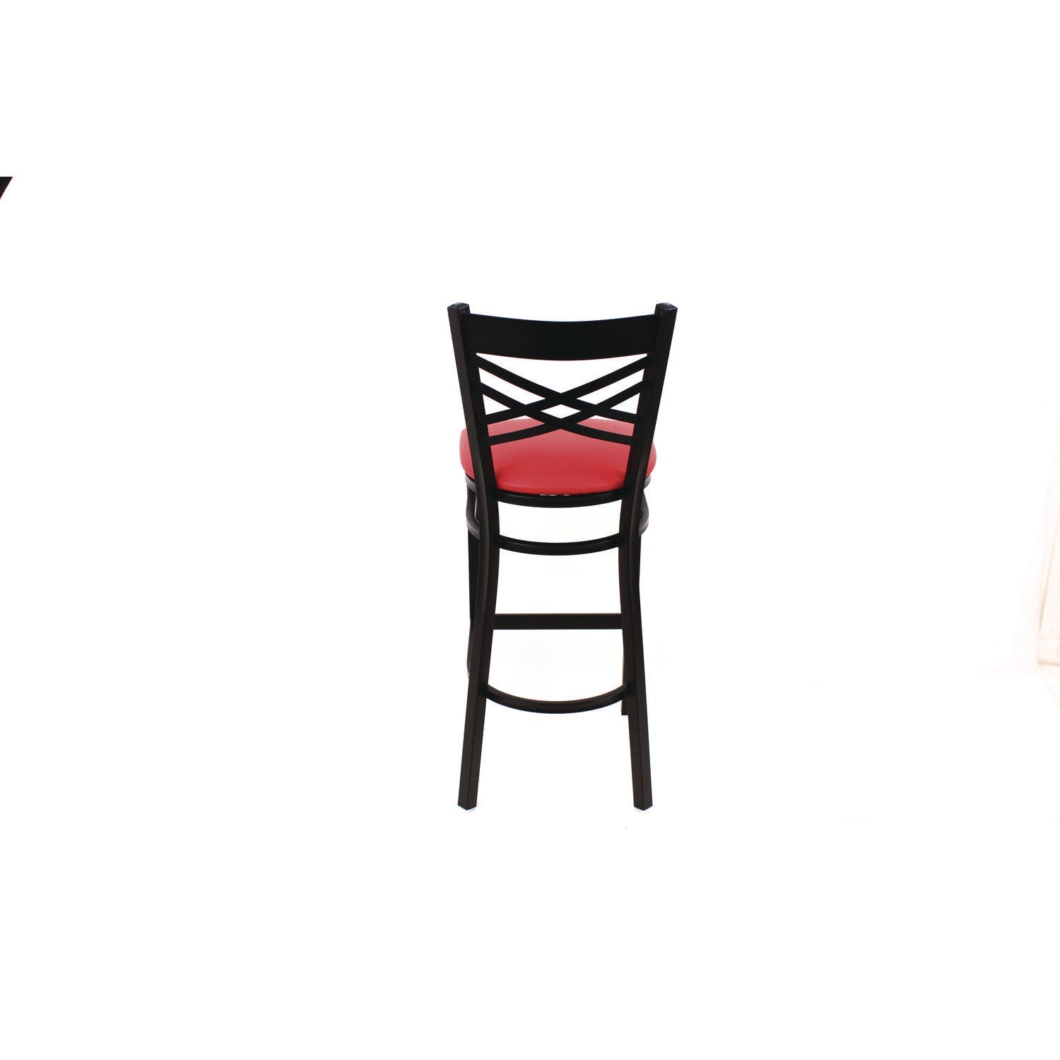 JMC Furniture X Series Barstool, Supports Up to 300 lb, 29.5" Seat Height, Red Seat, Black Back, Black Base