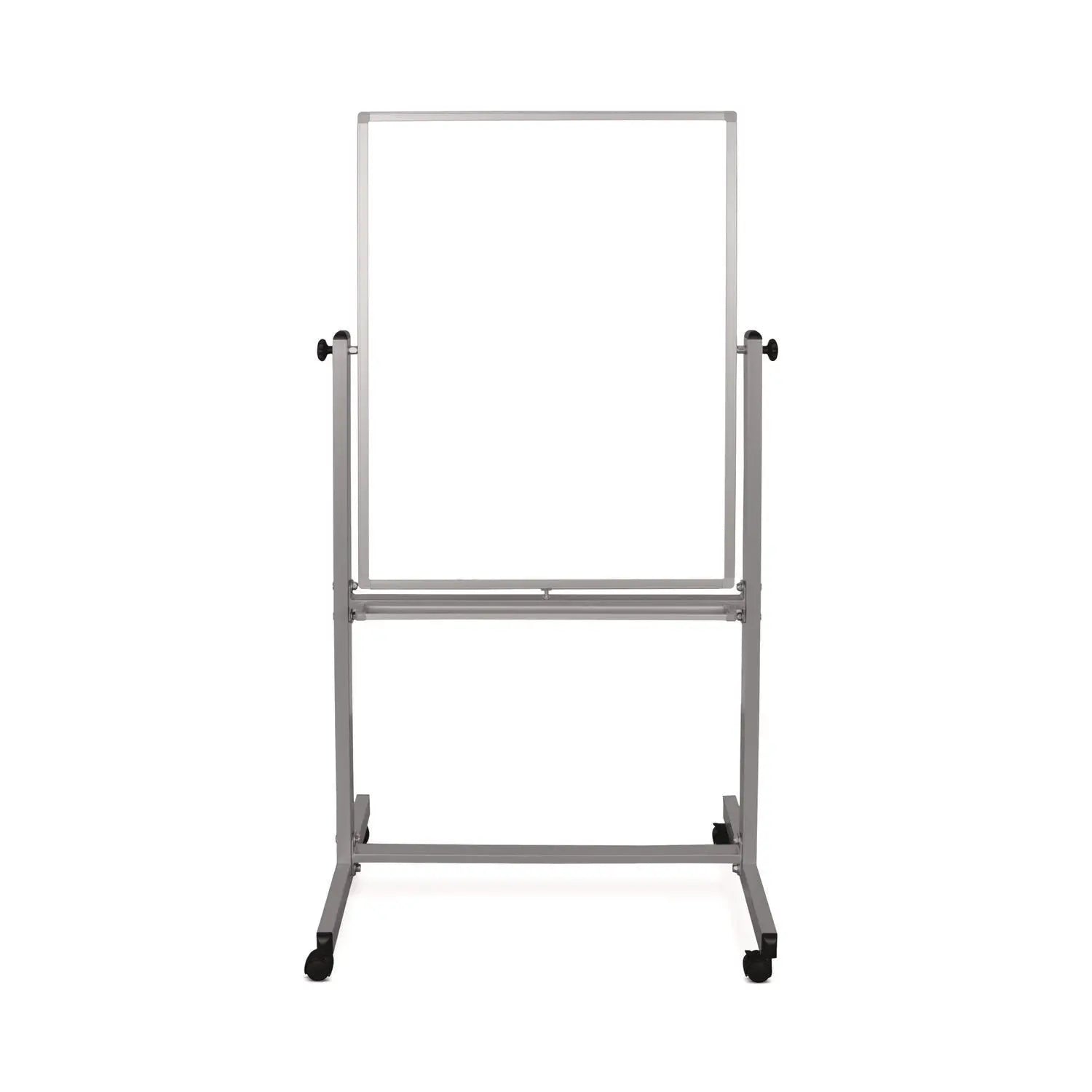 Luxor Mobile Magnetic Whiteboard, 36" x 68", White Surface, Satin Aluminum Frame