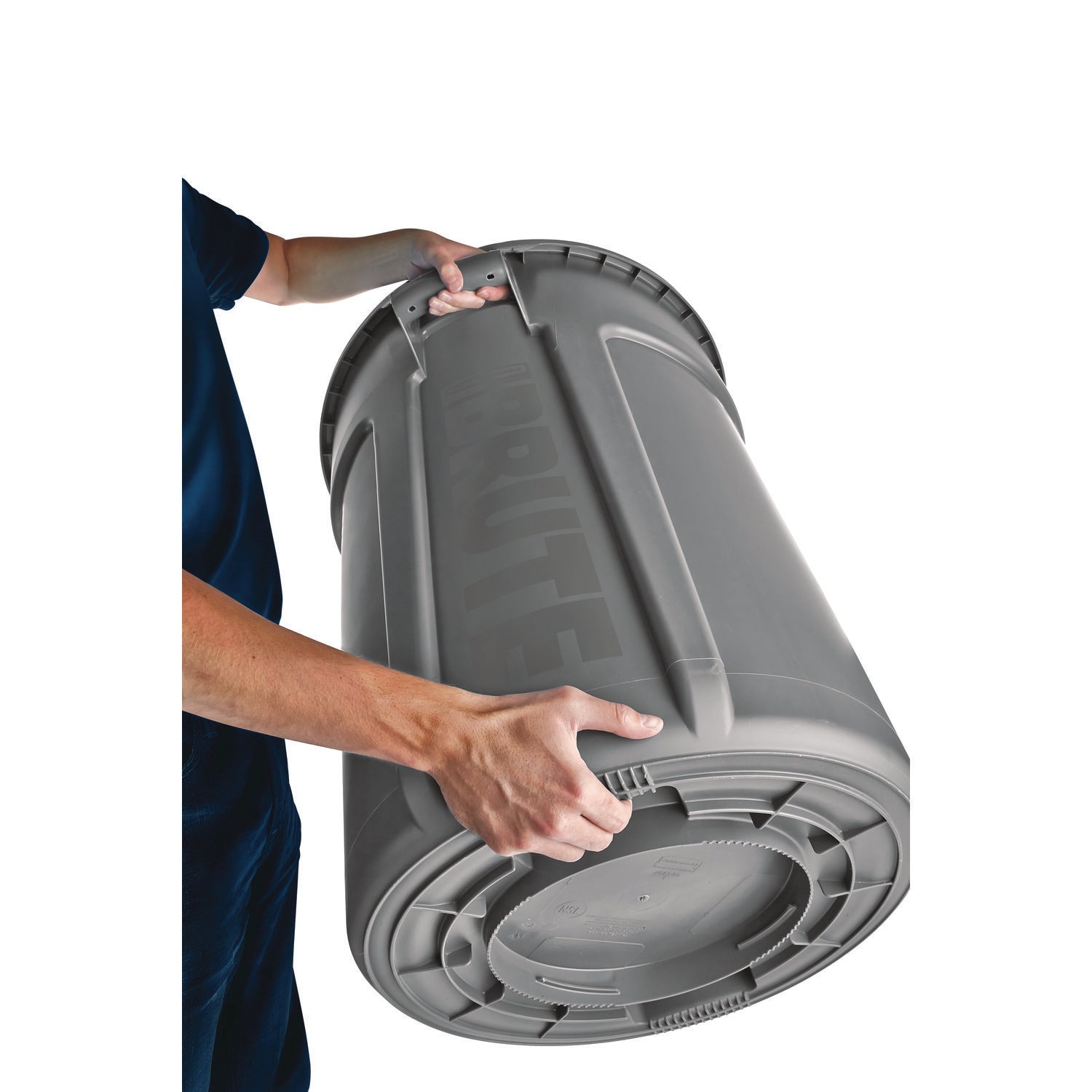 Rubbermaid® Commercial Vented Round Brute Container, 32 gal, Plastic, Gray