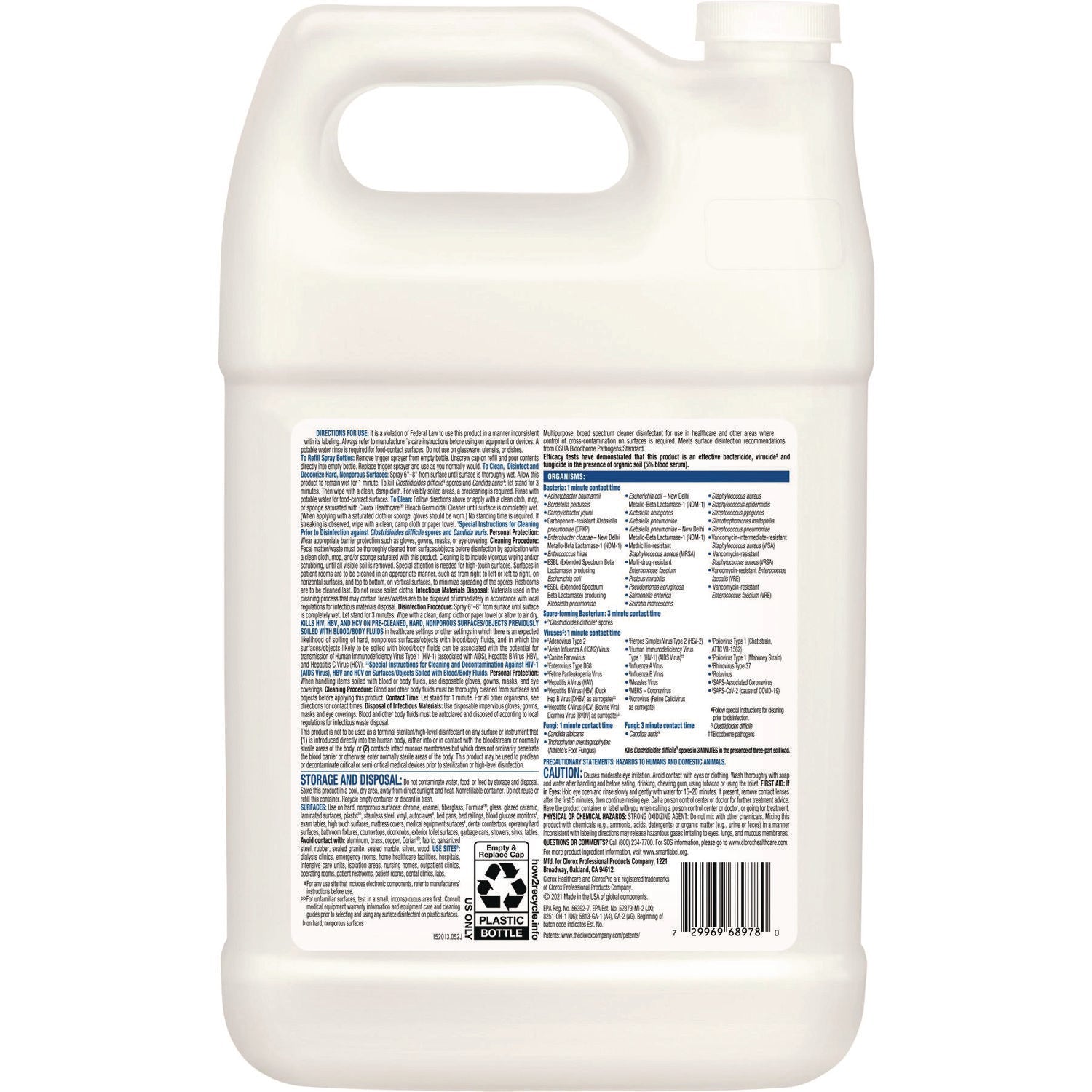 Clorox Healthcare® Bleach Germicidal Cleaner, 128 Oz Refill Bottle