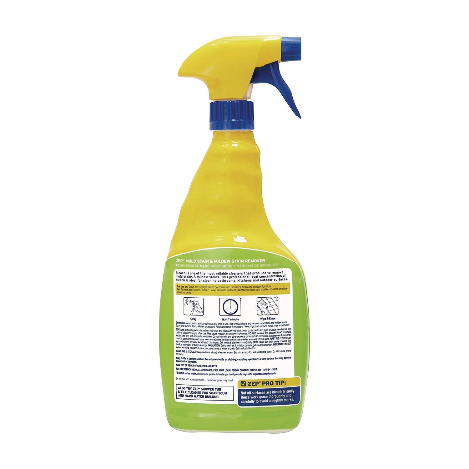Zep Commercial® Mold Stain And Mildew Stain Remover, 32 Oz Spray Bottle