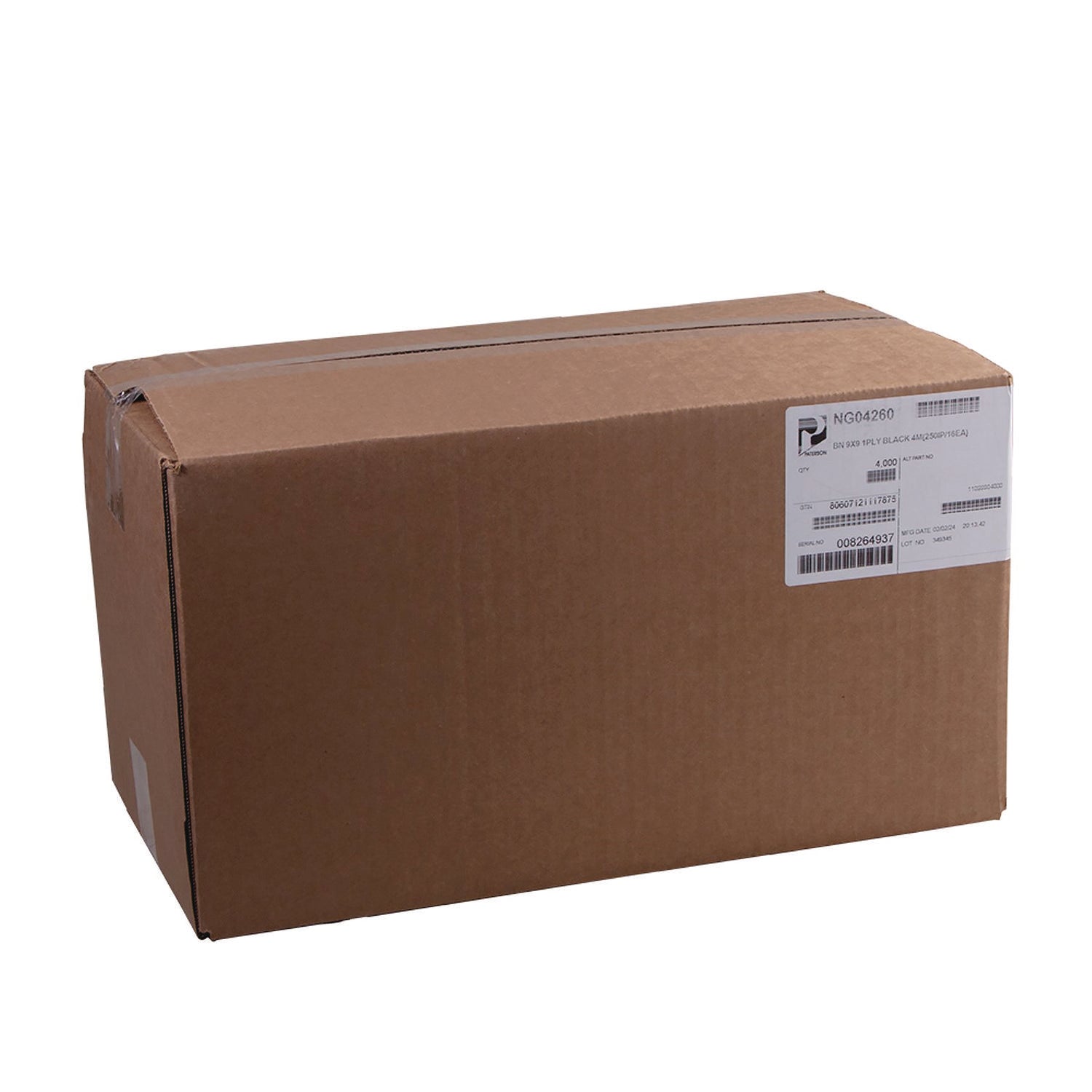 Paterson Beverage Napkins, 1-Ply, 9 x 9, Black, 4,000/Carton