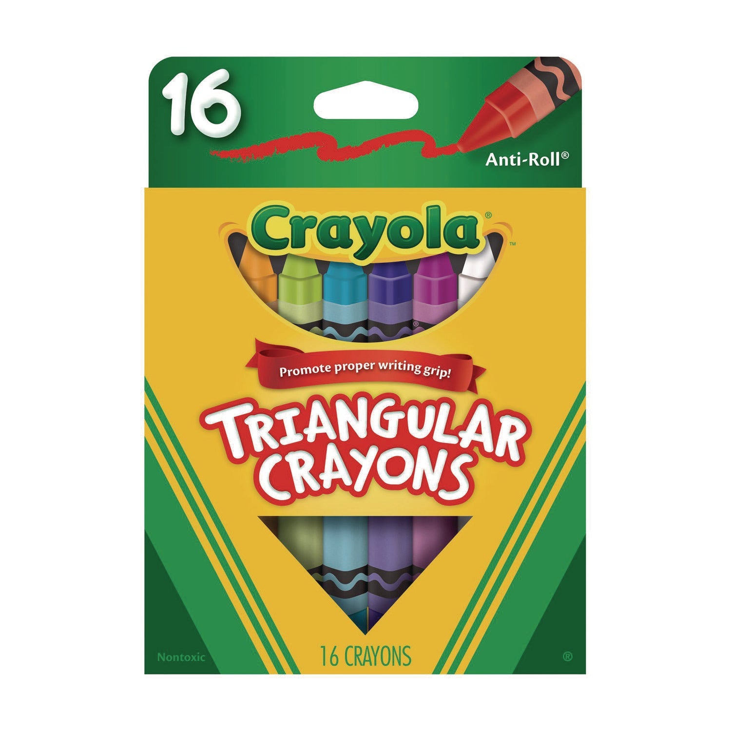 Crayola® 16-Color Triangular Crayons, Assorted, 16/Box