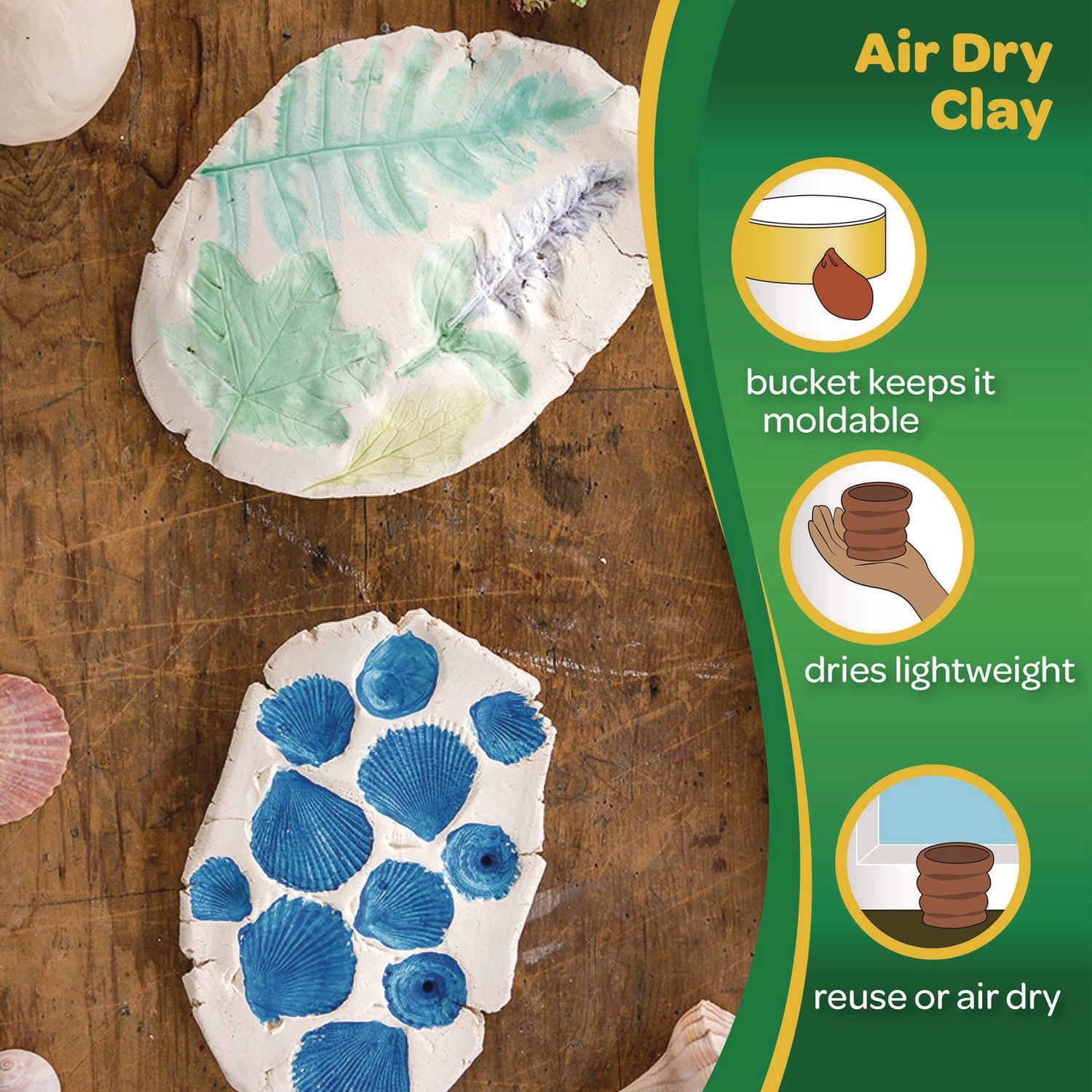 Crayola® Air-Dry Clay,White,  2.5 lbs
