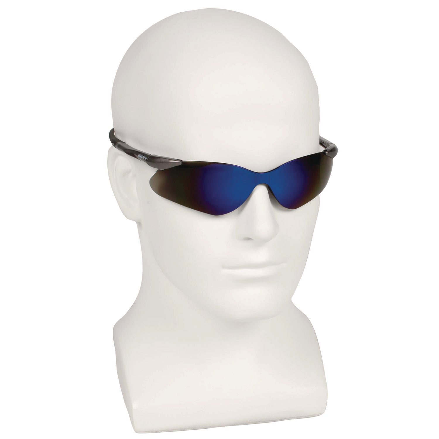 KleenGuard™ Nemesis Safety Glasses, Gunmetal Nylon Frame, Blue Polycarbonate Lens