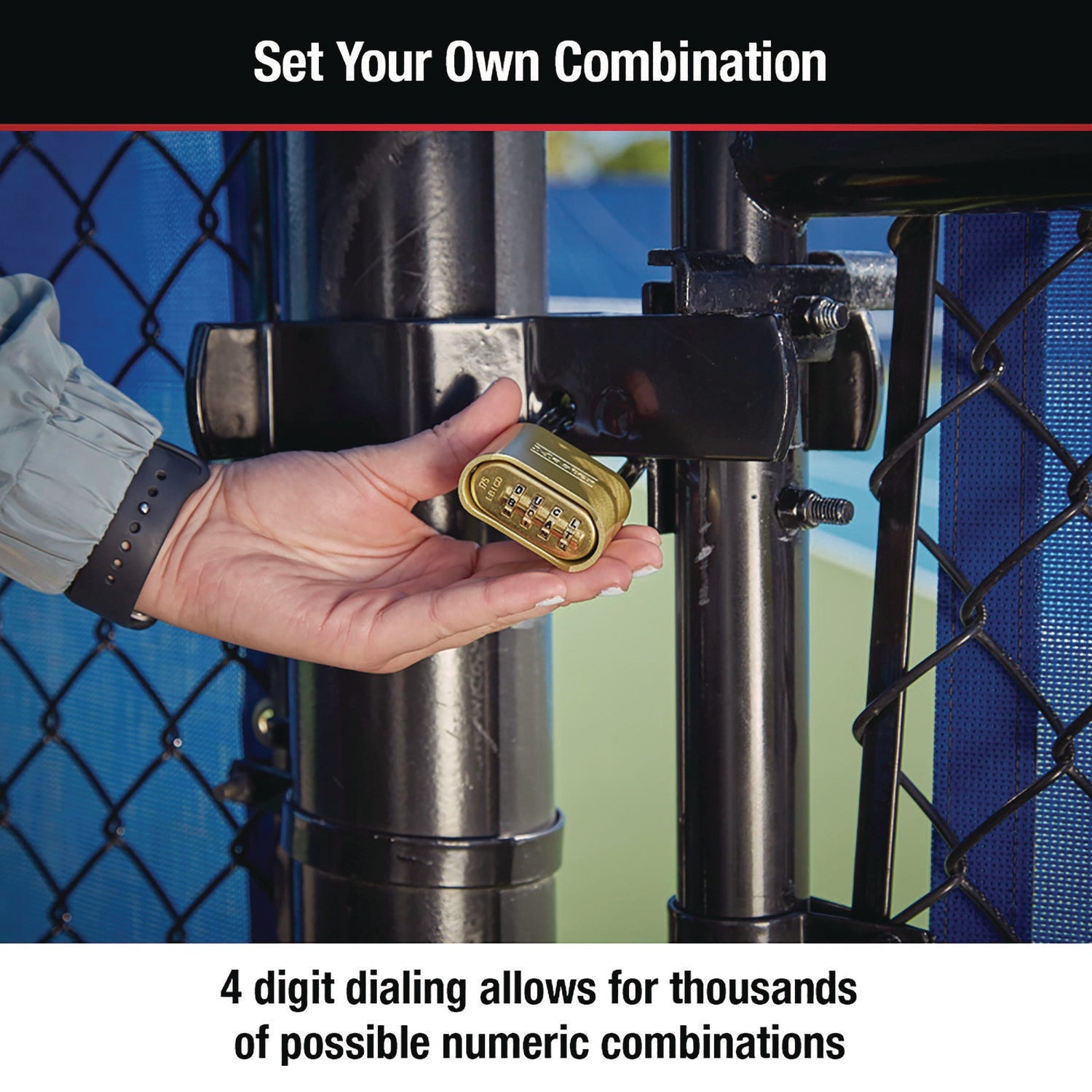 Master Lock® Resettable Combination Padlock, 2" Wide, Brass