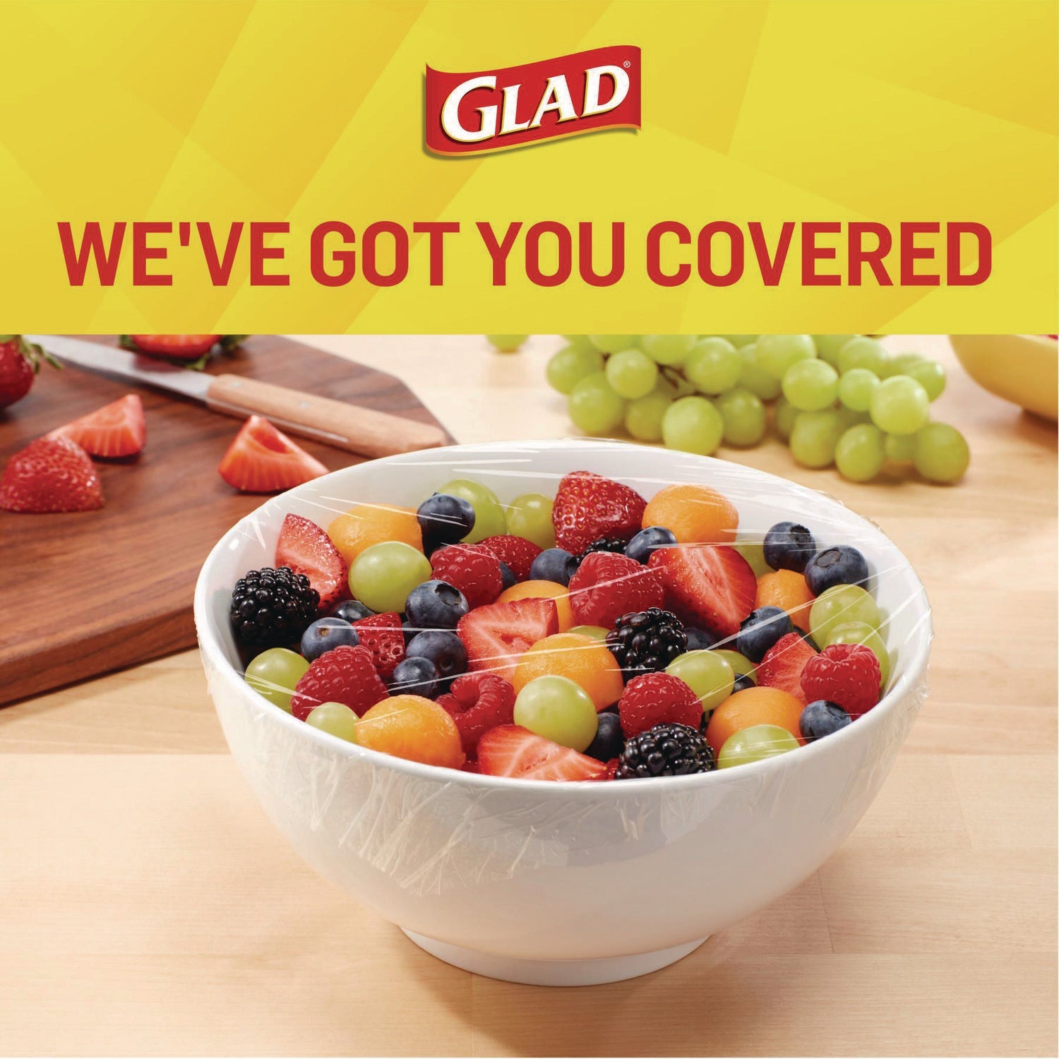 Glad® Cling'N Seal Plastic Food Wrap, 200 sq ft, 12 Rolls/Carton