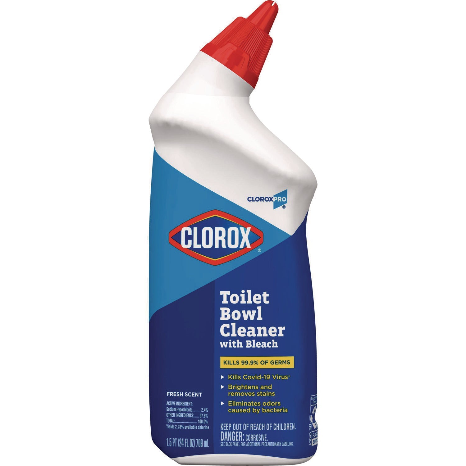 Clorox® Toilet Bowl Cleaner with Bleach, Fresh Scent, 24 oz Bottle