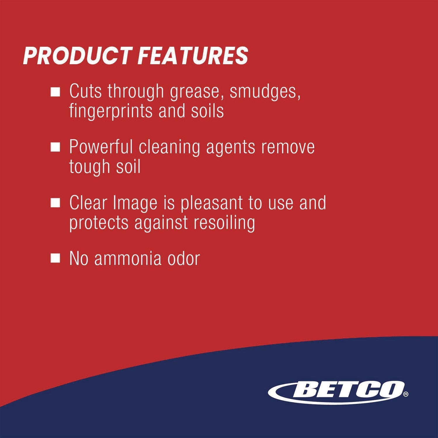 Betco® Clear Image Glass and Surface Cleaner, Rain Fresh Scent, 32 oz Bottle, 12/Carton