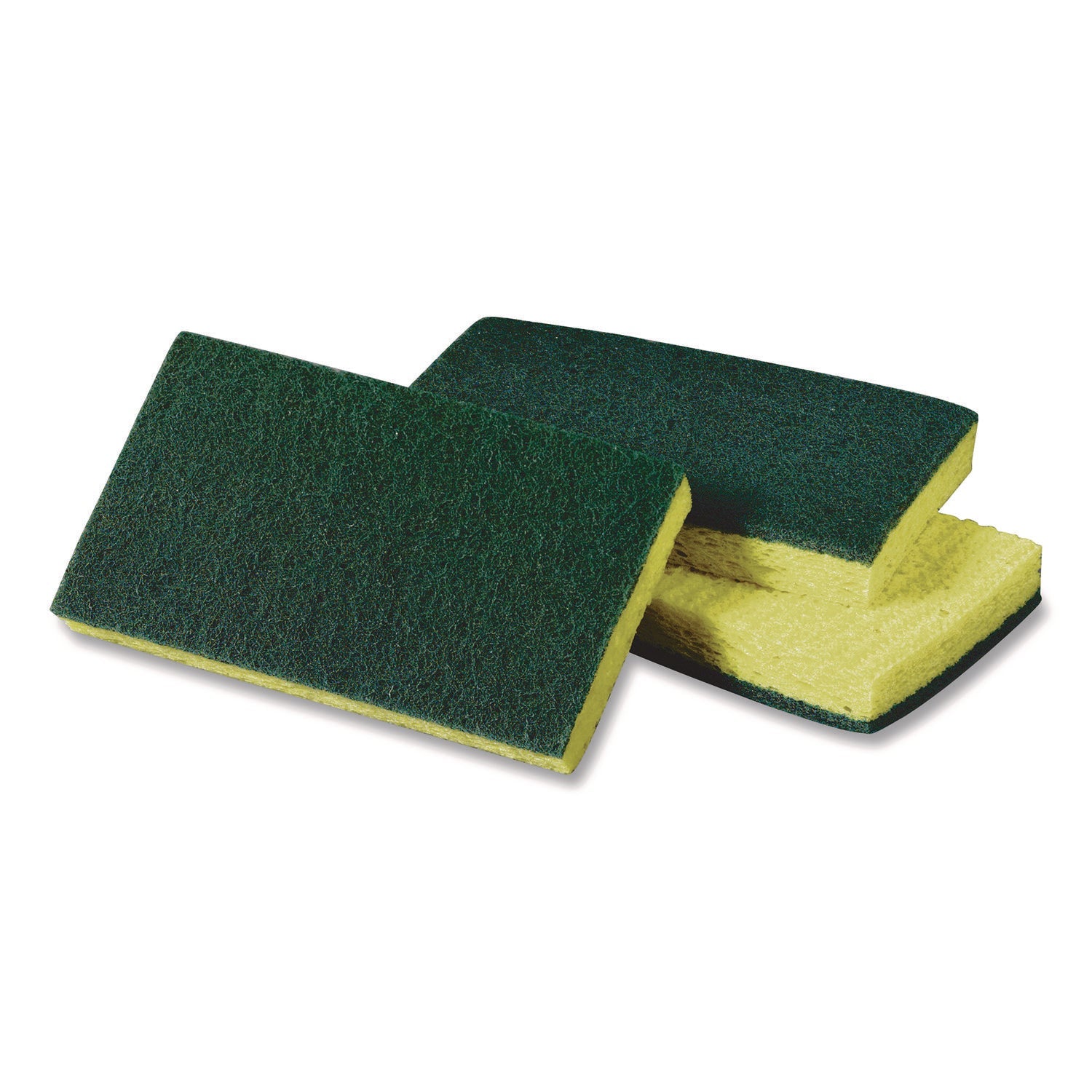 Scotch-Brite™ PROFESSIONAL Medium-Duty Scrubbing Sponge, 3.6 X 6.1, 0.7" Thick, Yellow/green, 10/pack