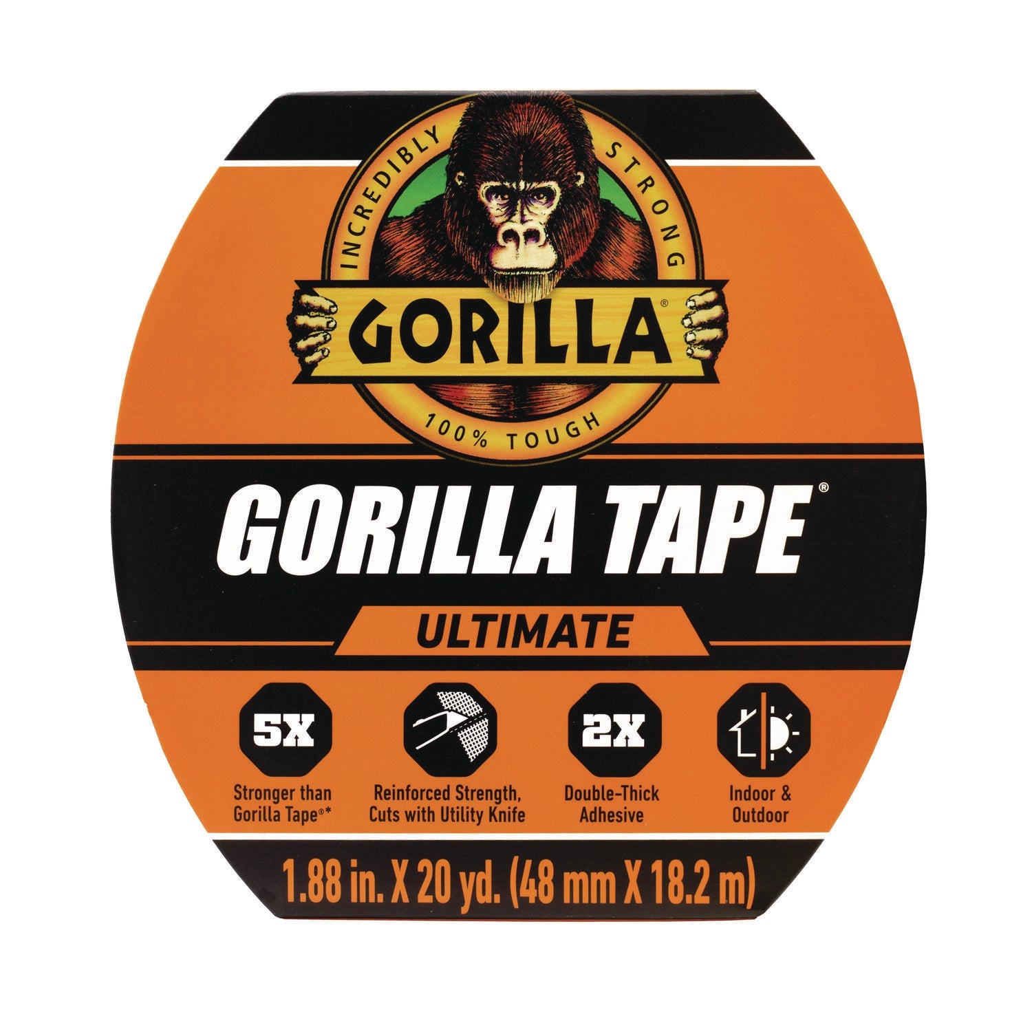 Gorilla® Ultimate Tape, 3" Core, 1.88" x 20 yd, Black