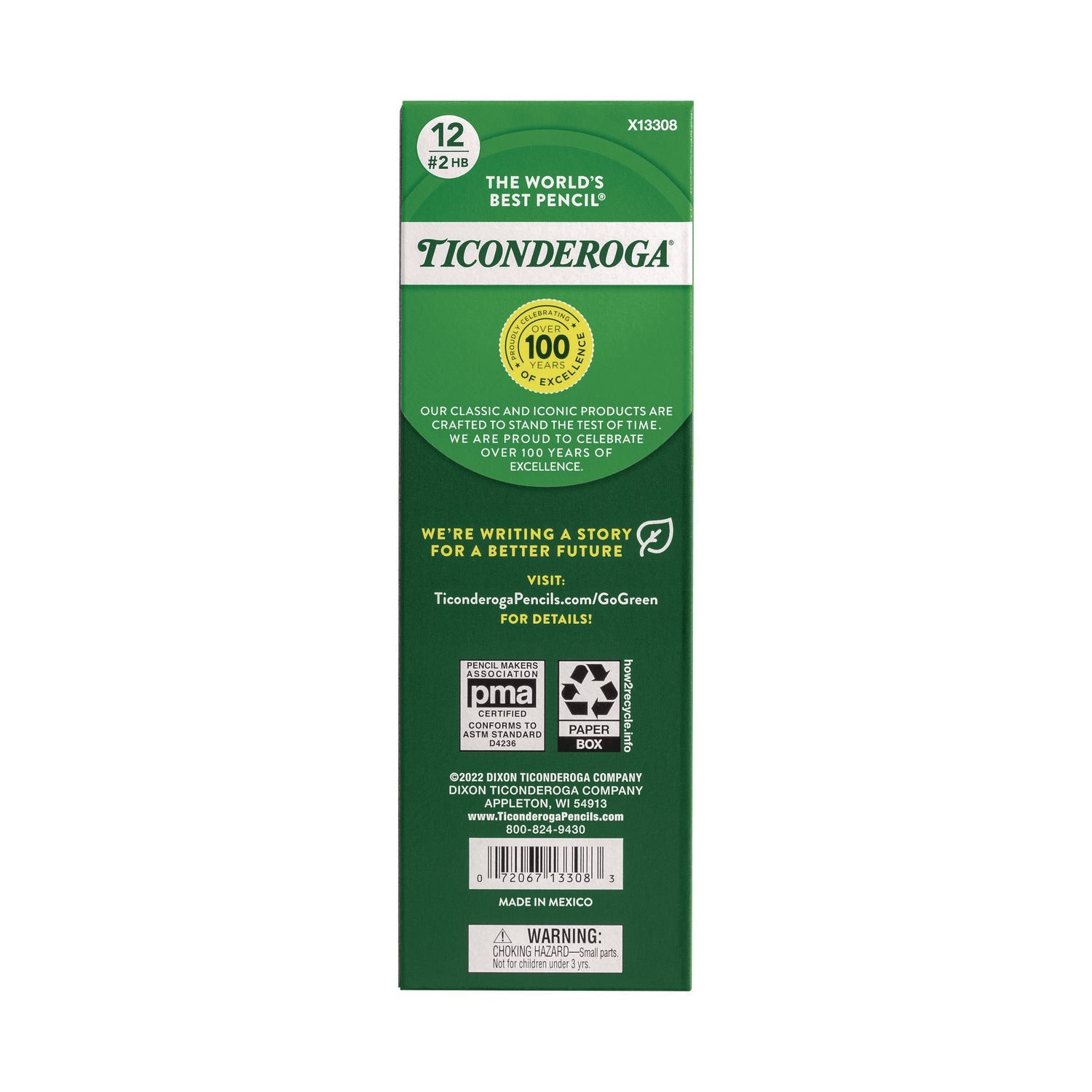 Dixon® Ticonderoga Beginners Woodcase Pencil with Eraser and Microban, HB (#2), Black Lead, Yellow Barrel, 12/Pack - Bloom Skins