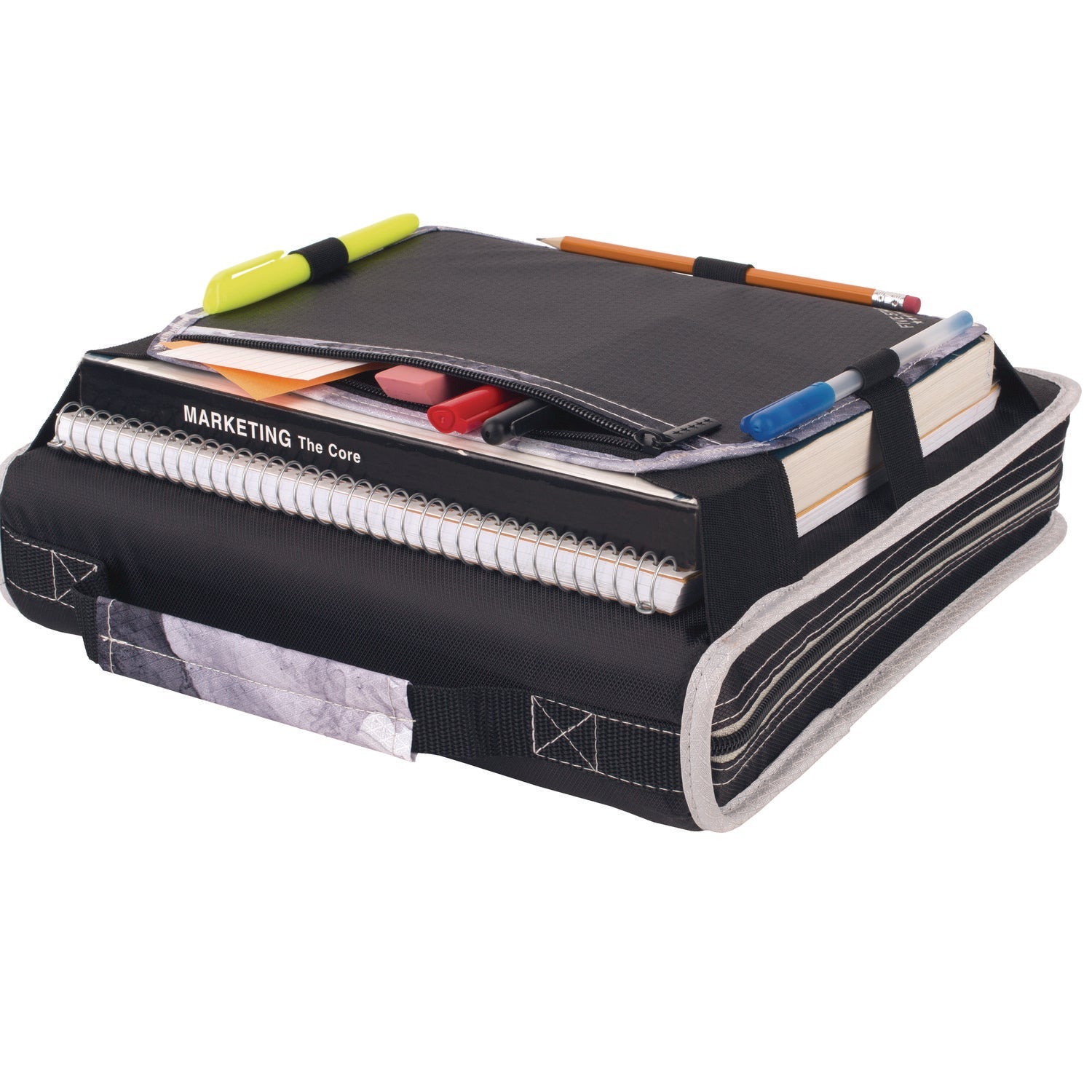 Five Star® Zipper Binder, 3 Rings, 2" Capacity, 11 X 8.5, Black/gray Accents