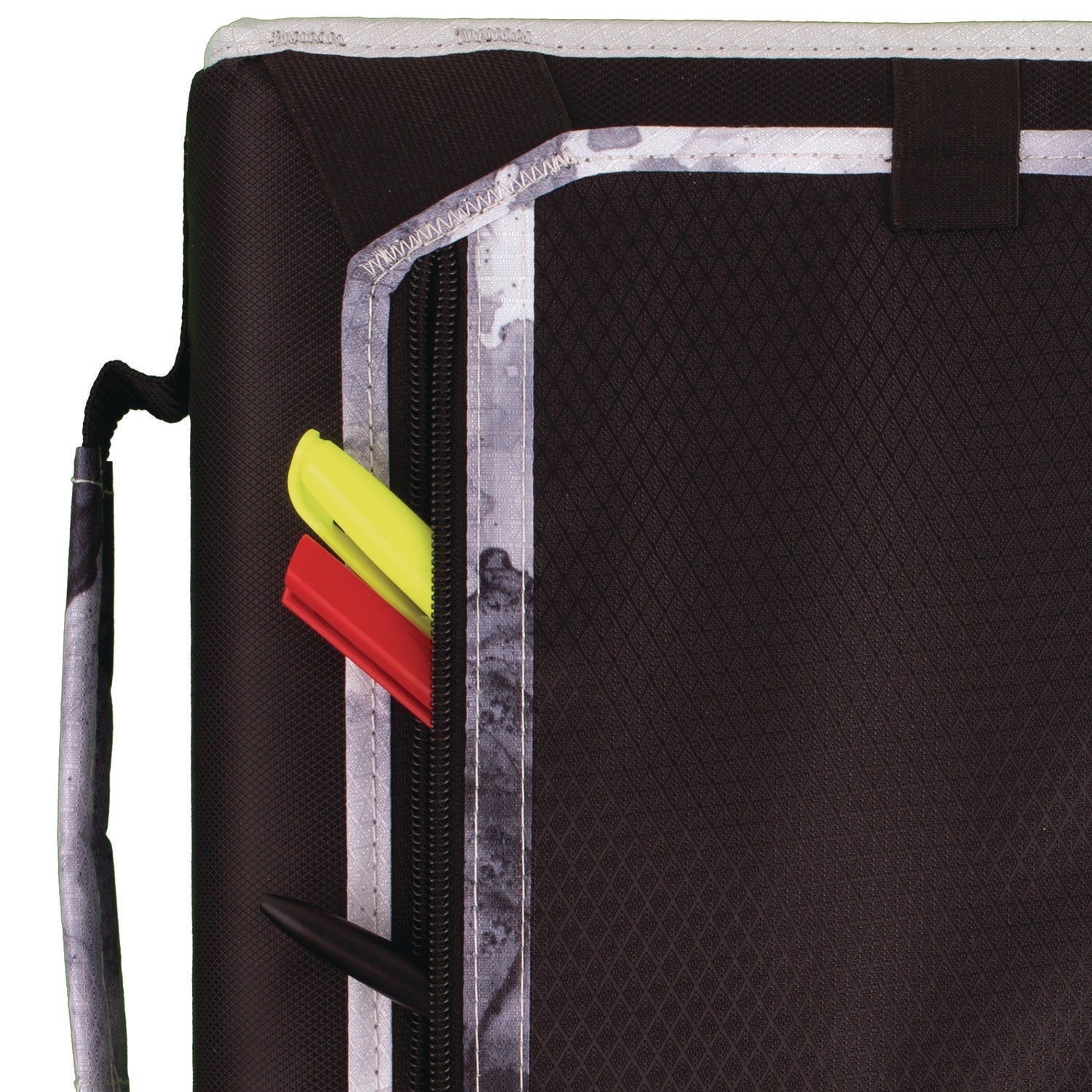 Five Star® Zipper Binder, 3 Rings, 2" Capacity, 11 X 8.5, Black/gray Accents