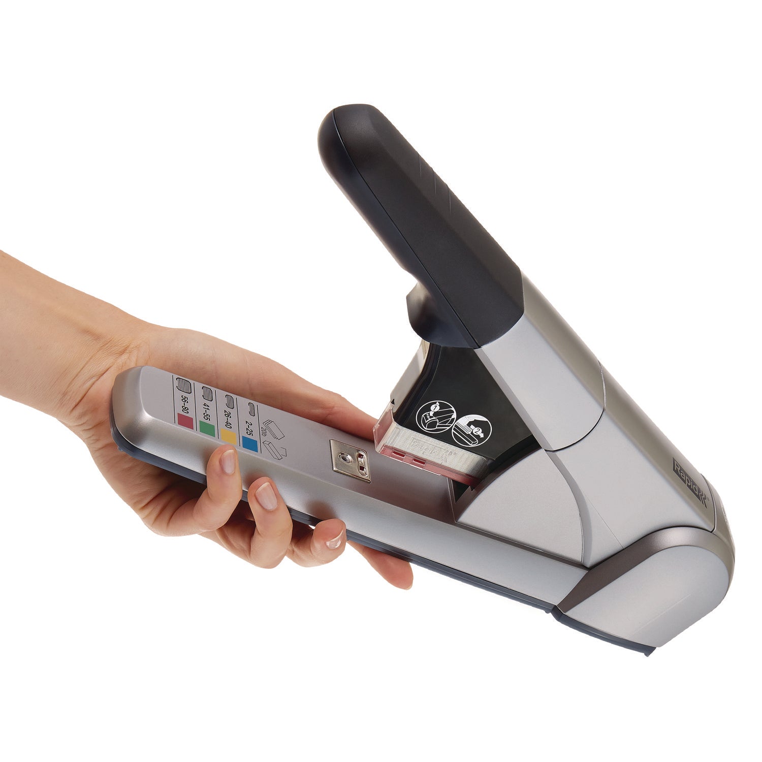 Rapid® Heavy-Duty Cartridge Stapler, 80-Sheet Capacity, Silver