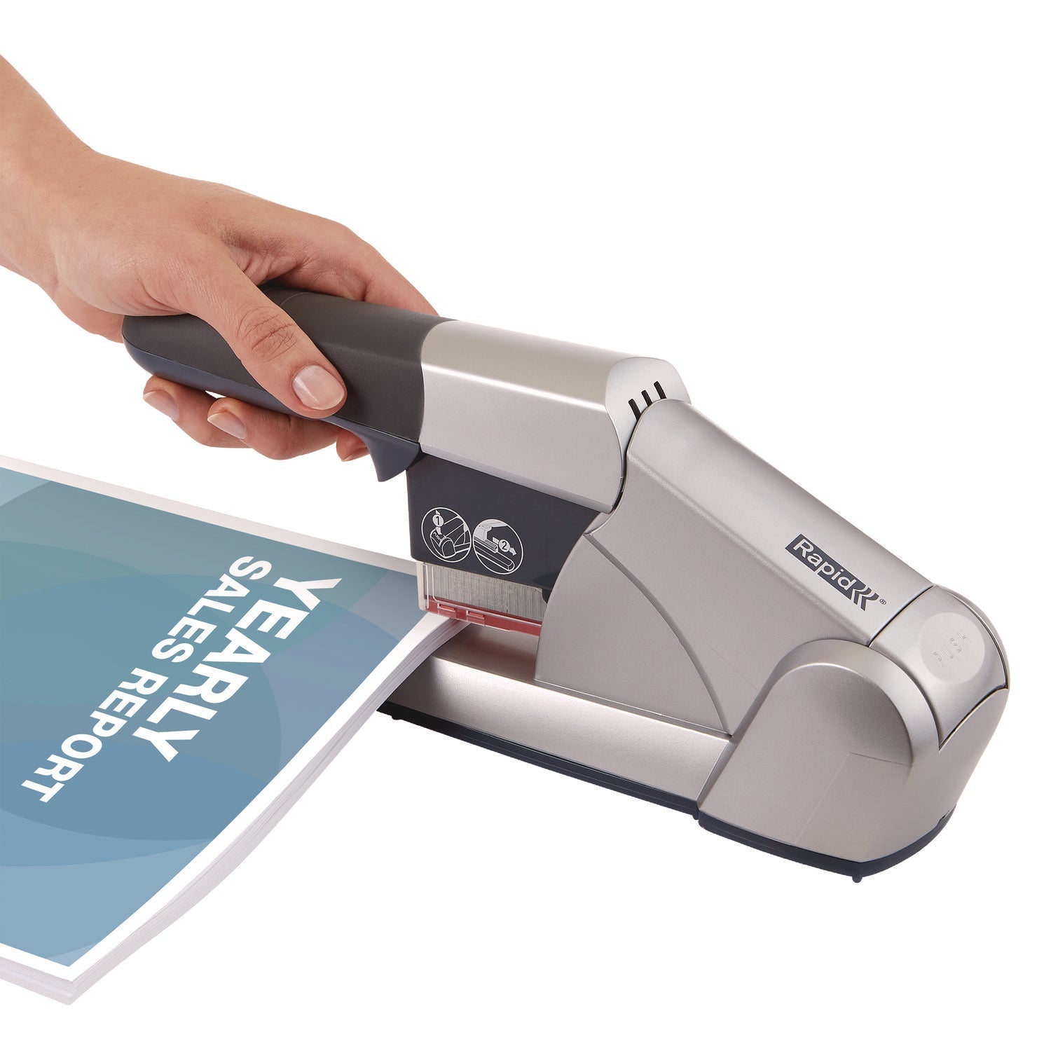 Rapid® Heavy-Duty Cartridge Stapler, 80-Sheet Capacity, Silver