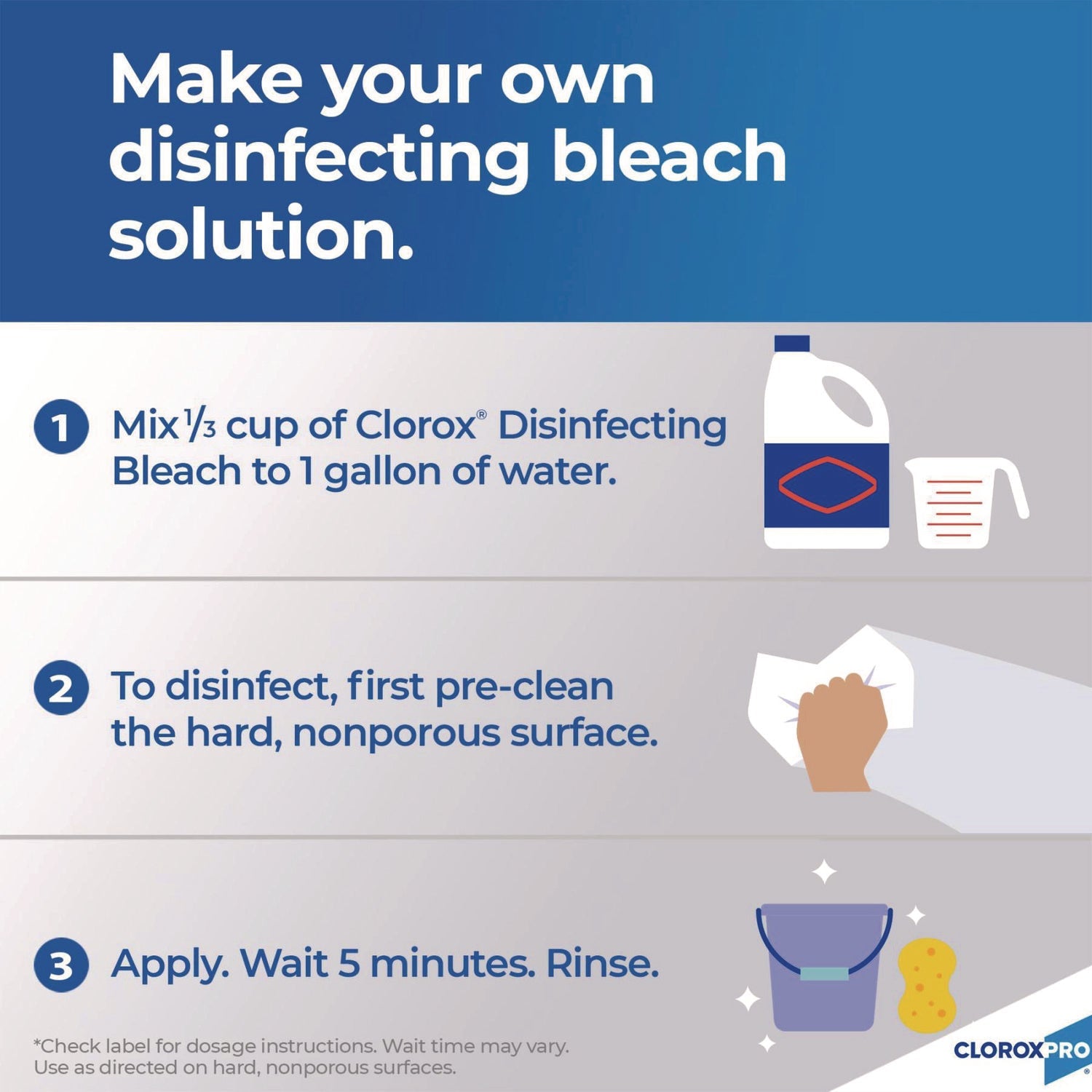 Clorox® Concentrated Germicidal Bleach, Regular, 121 Oz Bottle