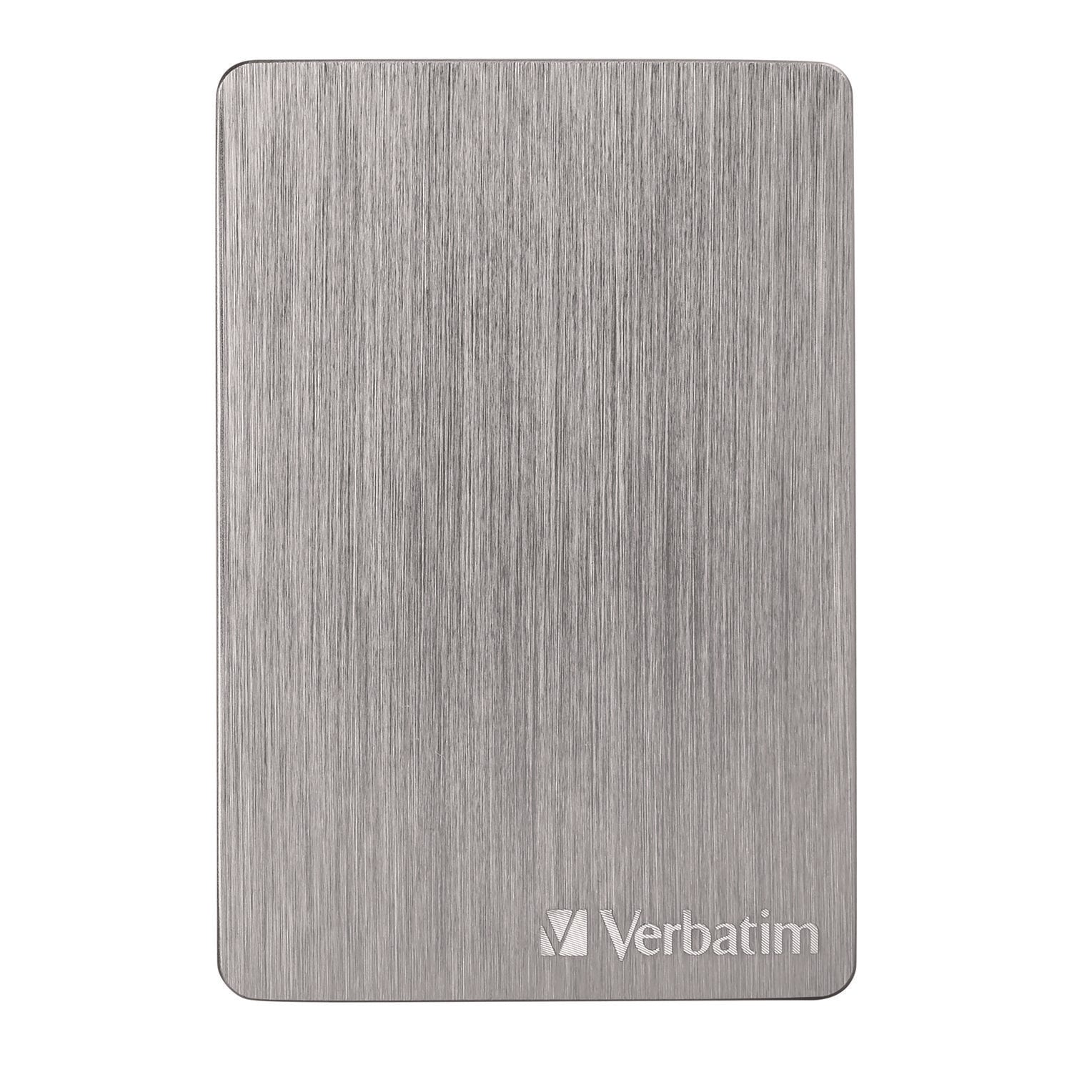 Verbatim® Store n' Go ALU Slim Portable Hard Drive, 1 TB, USB 3.2 Gen 1, Silver