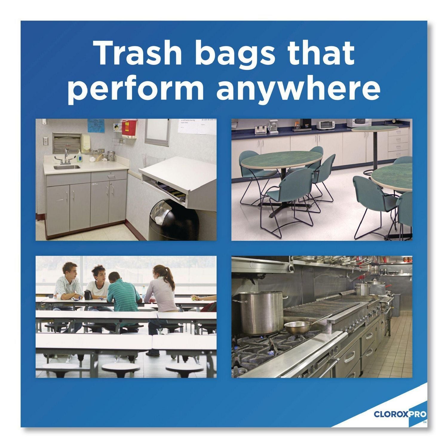 Glad® CloroxPro ForceFlex Tall Kitchen Drawstring Trash Bags, 13 gal, 24 x 27.38, Gray, 100/Box