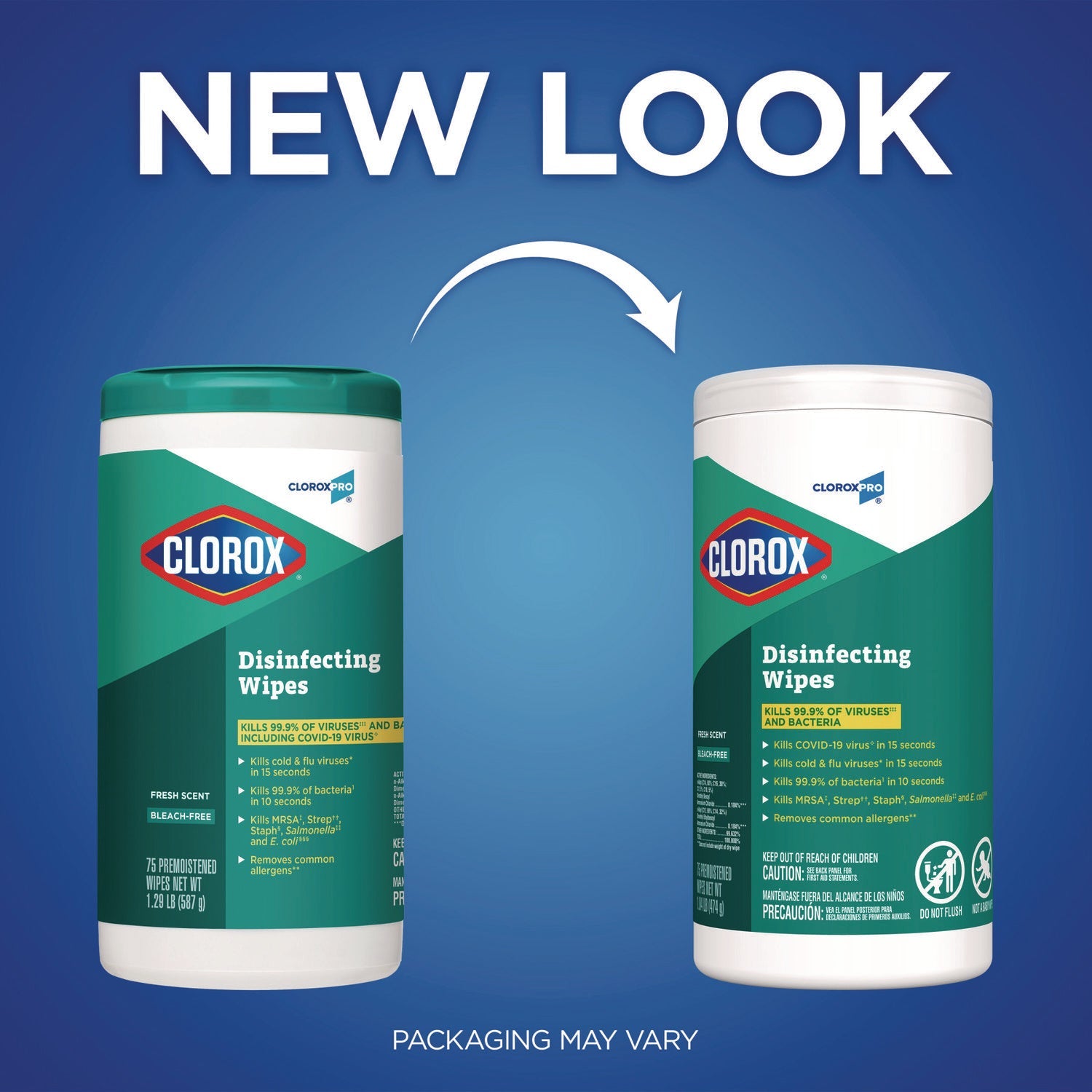 Clorox® Disinfecting Wipes, 1-Ply, 7 x 8, Fresh Scent, White, 75/Canister