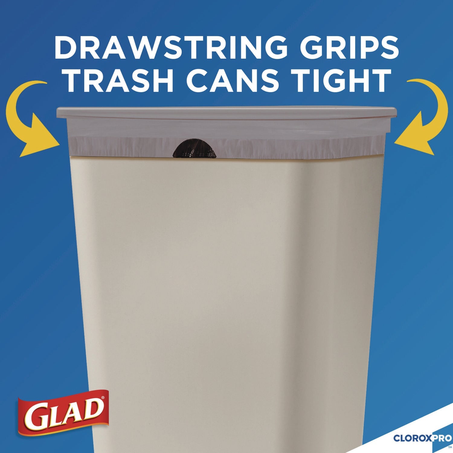 Glad® CloroxPro ForceFlex Tall Kitchen Drawstring Trash Bags, 13 gal, 23.75 x 24.88, Gray, 100/Box