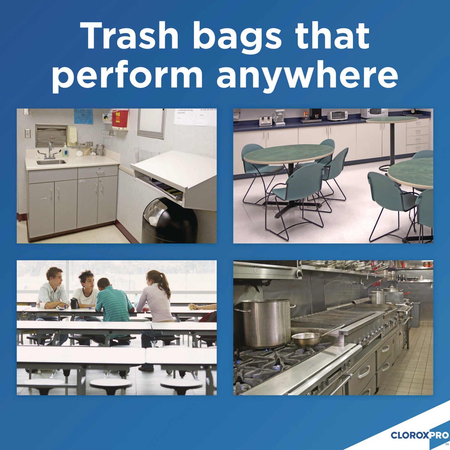 Glad® CloroxPro ForceFlex Tall Kitchen Drawstring Trash Bags, 13 gal, 23.75 x 24.88, Gray, 100/Box