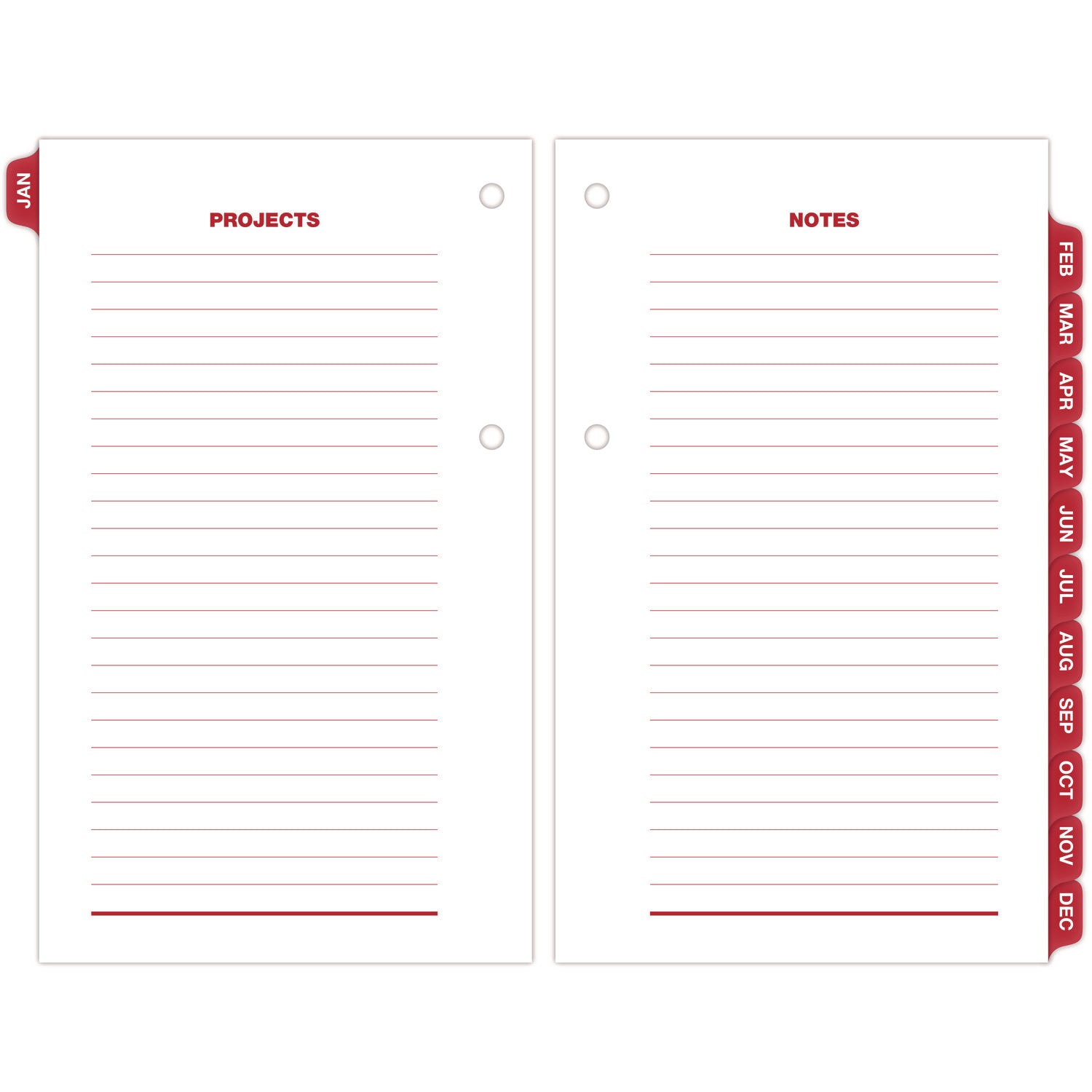 AT-A-GLANCE® Desk Calendar Refill with Tabs, 3.5 x 6, White Sheets, 12-Month (Jan to Dec): 2025