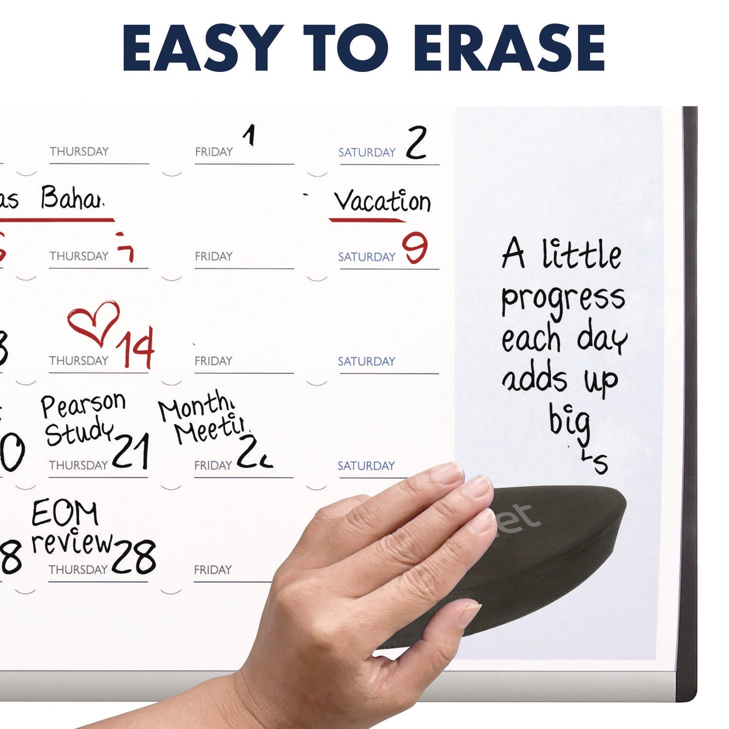 Quartet® ARC Frame Cubicle Board, Monthly Planning/Scheduling Calendar, 30" x 18", White Magnetic Surface, Satin Aluminum Frame