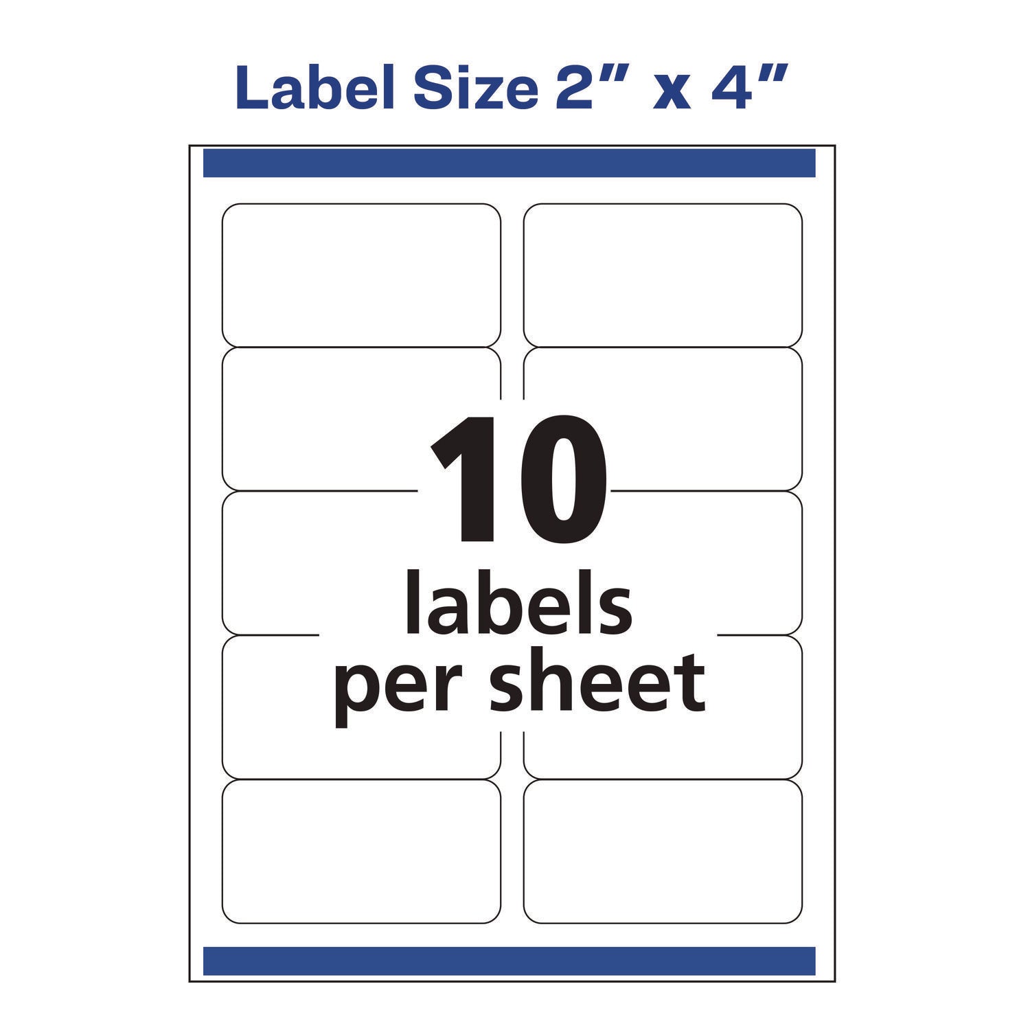 Avery® White Shipping Labels-Bulk Packs, Inkjet/laser Printers, 2 X 4, White, 10/sheet, 250 Sheets/box