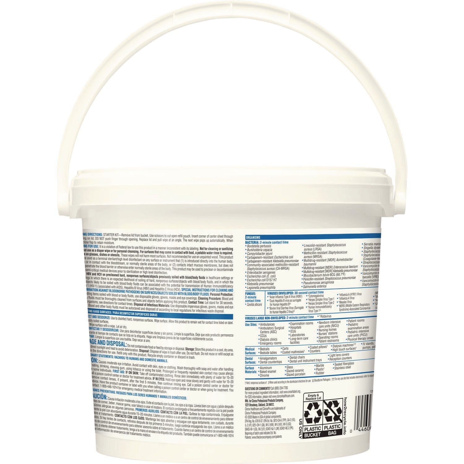 Clorox Healthcare® VersaSure Cleaner Disinfectant Wipes, 1-Ply, 12 x 12, Fragranced, White, 110/Bucket