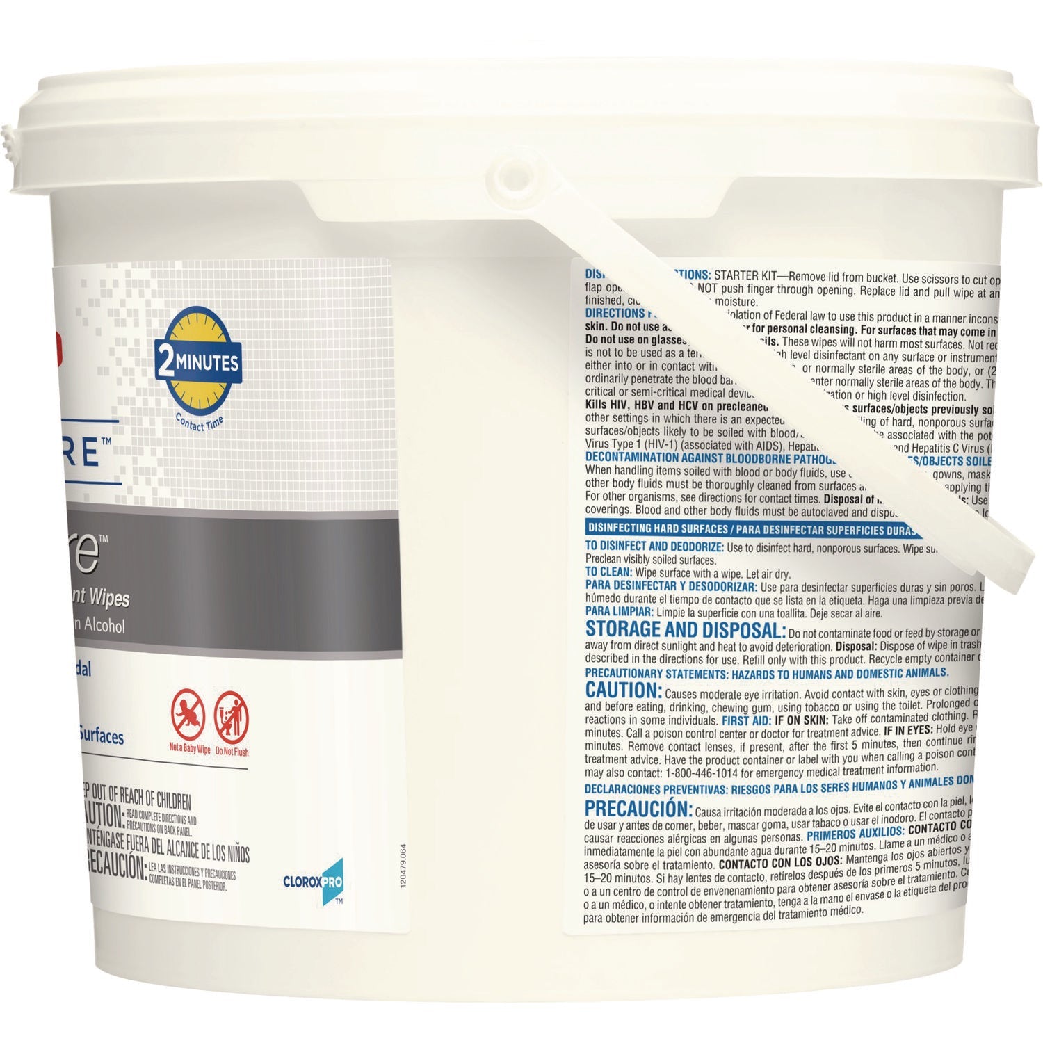 Clorox Healthcare® VersaSure Cleaner Disinfectant Wipes, 1-Ply, 12 x 12, Fragranced, White, 110/Bucket