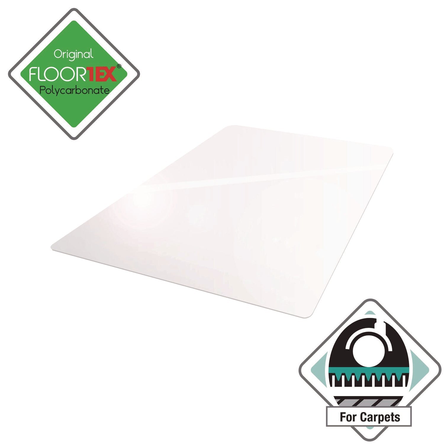 Floortex® Cleartex Ultimat Polycarbonate Chair Mat For Low/medium Pile Carpet, 48 X 60, Clear