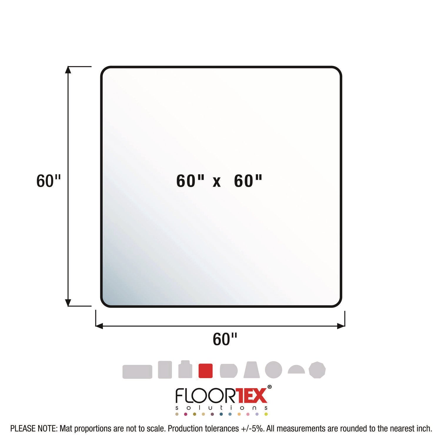 Floortex® Cleartex Ultimat XXL Polycarbonate Chair Mat for Hard Floors, 60" w x 60" l, Clear