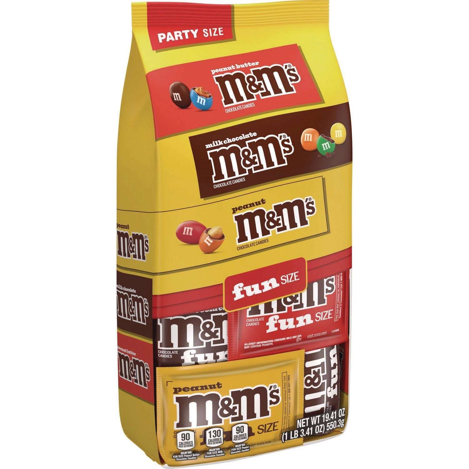 M & M's® M and M'S Milk Chocolate, Peanut and Peanut Butter Variety Pack Fun Size Chocolate Candy Assortment, 19.41 oz Bag - Bloom Skins