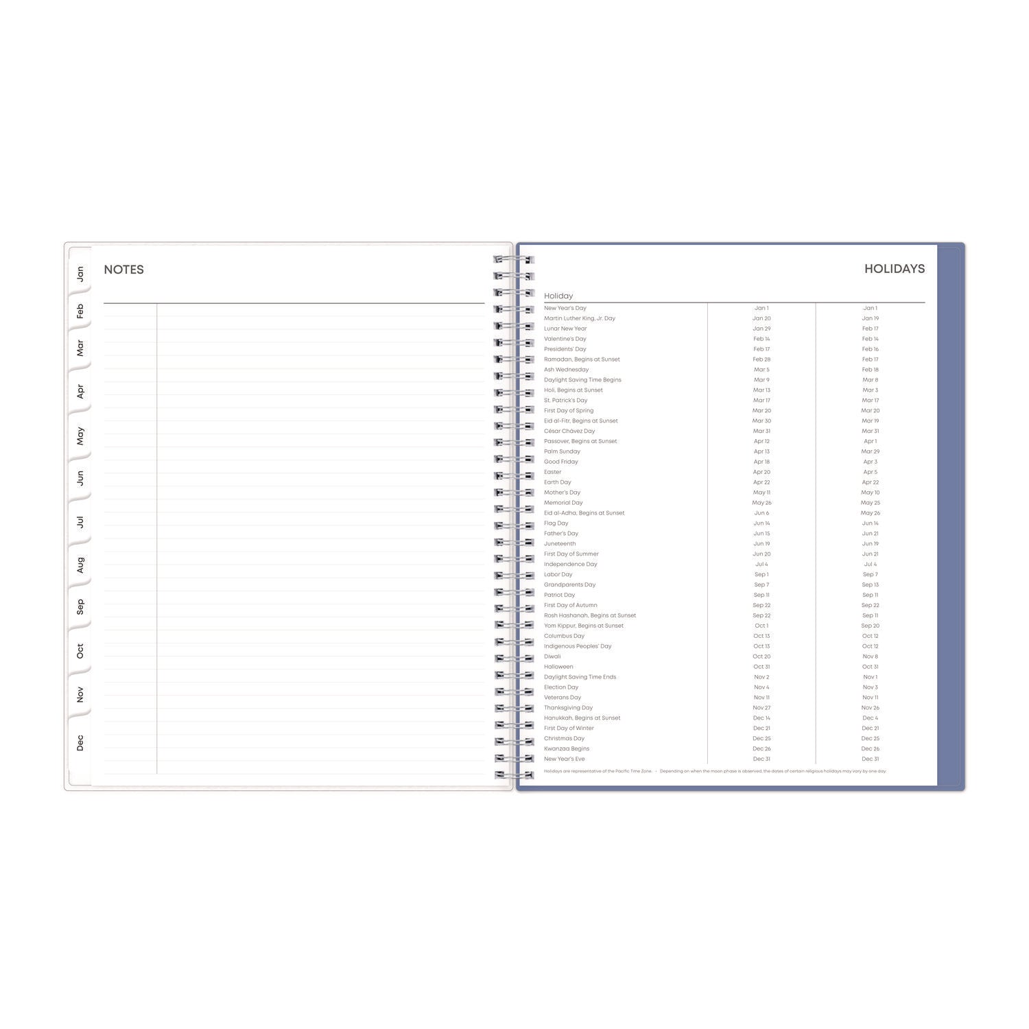 Blue Sky® Lindley Weekly/Monthly Planner, Floral Artwork, 11 x 8.5, White/Blue/Green Cover, 12-Month (Jan to Dec): 2025