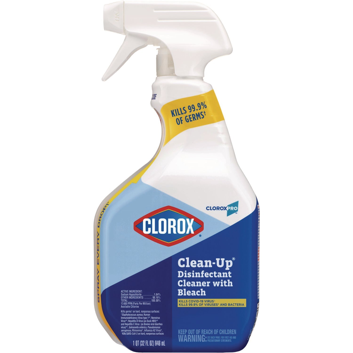 Clorox® CloroxPro Clean-Up Disinfectant Cleaner with Bleach, 32 oz Smart Tube Spray