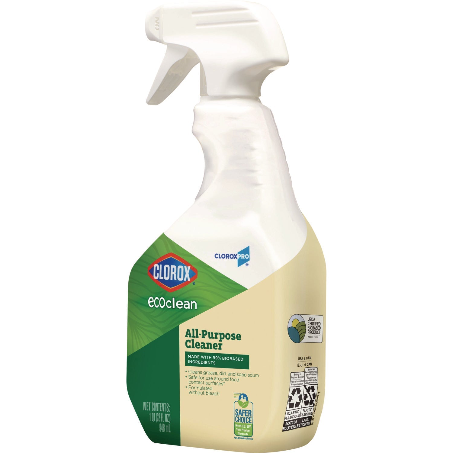 Clorox® Clorox Pro EcoClean All-Purpose Cleaner, Unscented, 32 oz Spray Bottle, 9/Carton