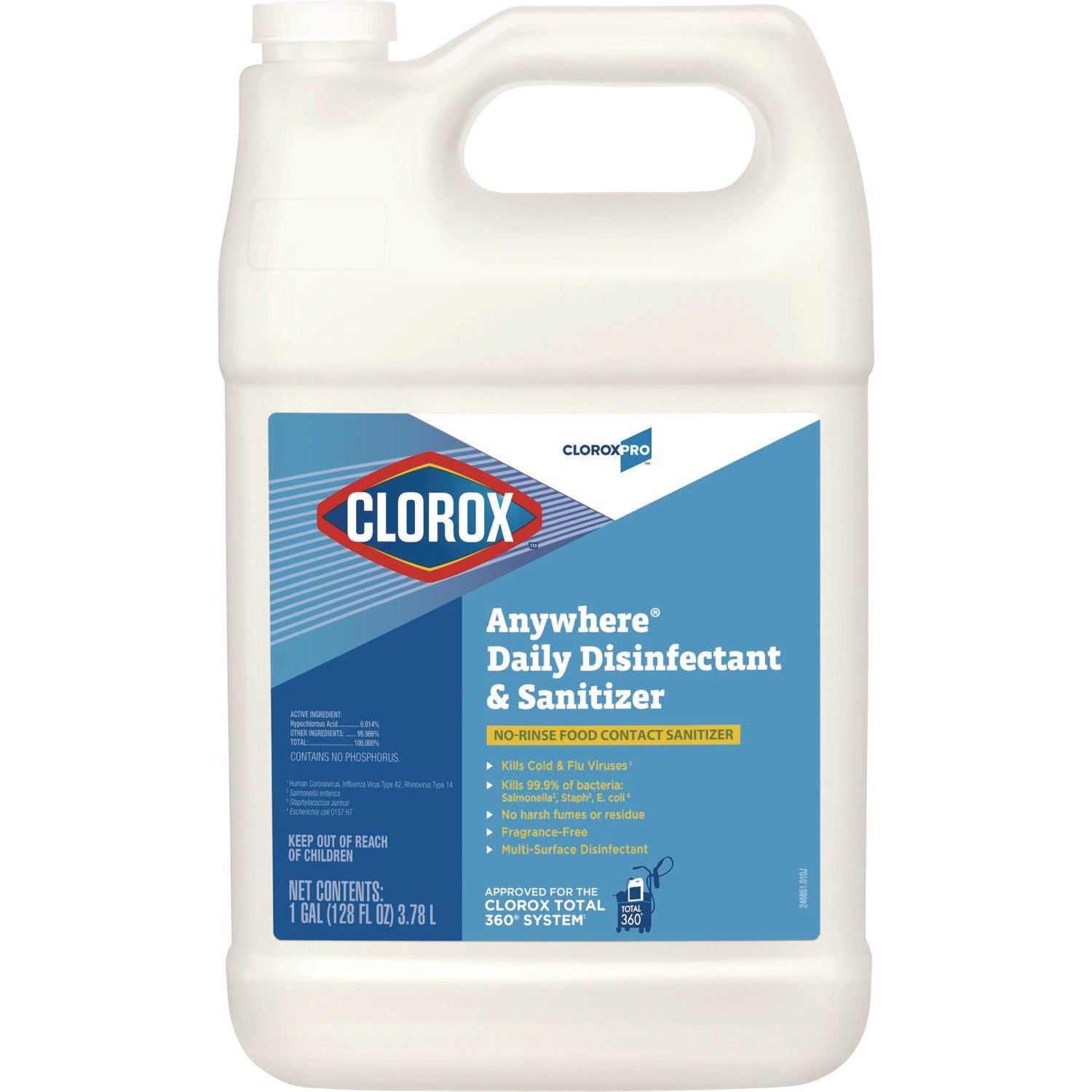 Clorox® Anywhere Daily Disinfectant and Sanitizer, 128 oz Bottle, 4/Carton