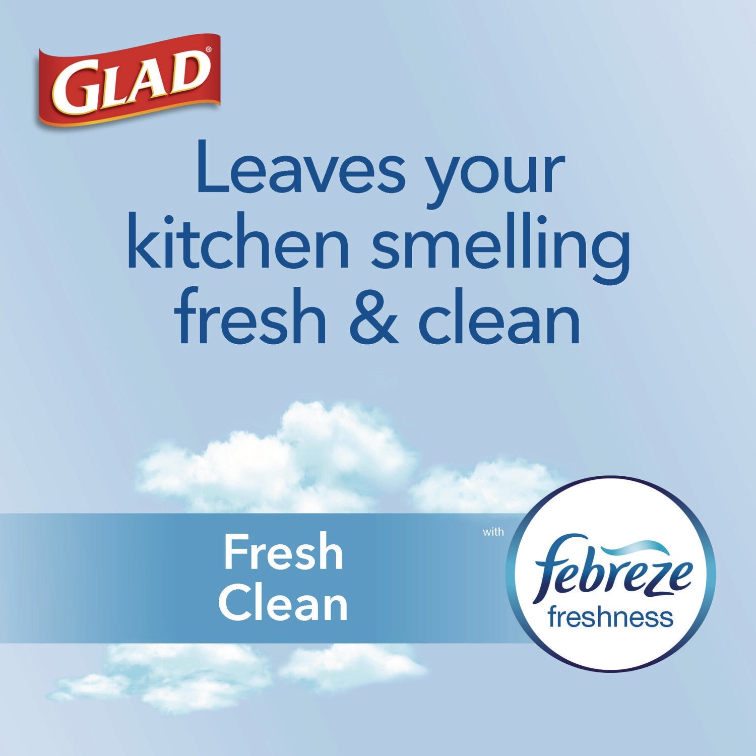 Glad® ForceFlex Kitchen Drawstring Trash Bags, 13 gal, Fresh Clean Scent, 24" x 27.38", White, 80 Bags/Box, 3 Boxes/Carton