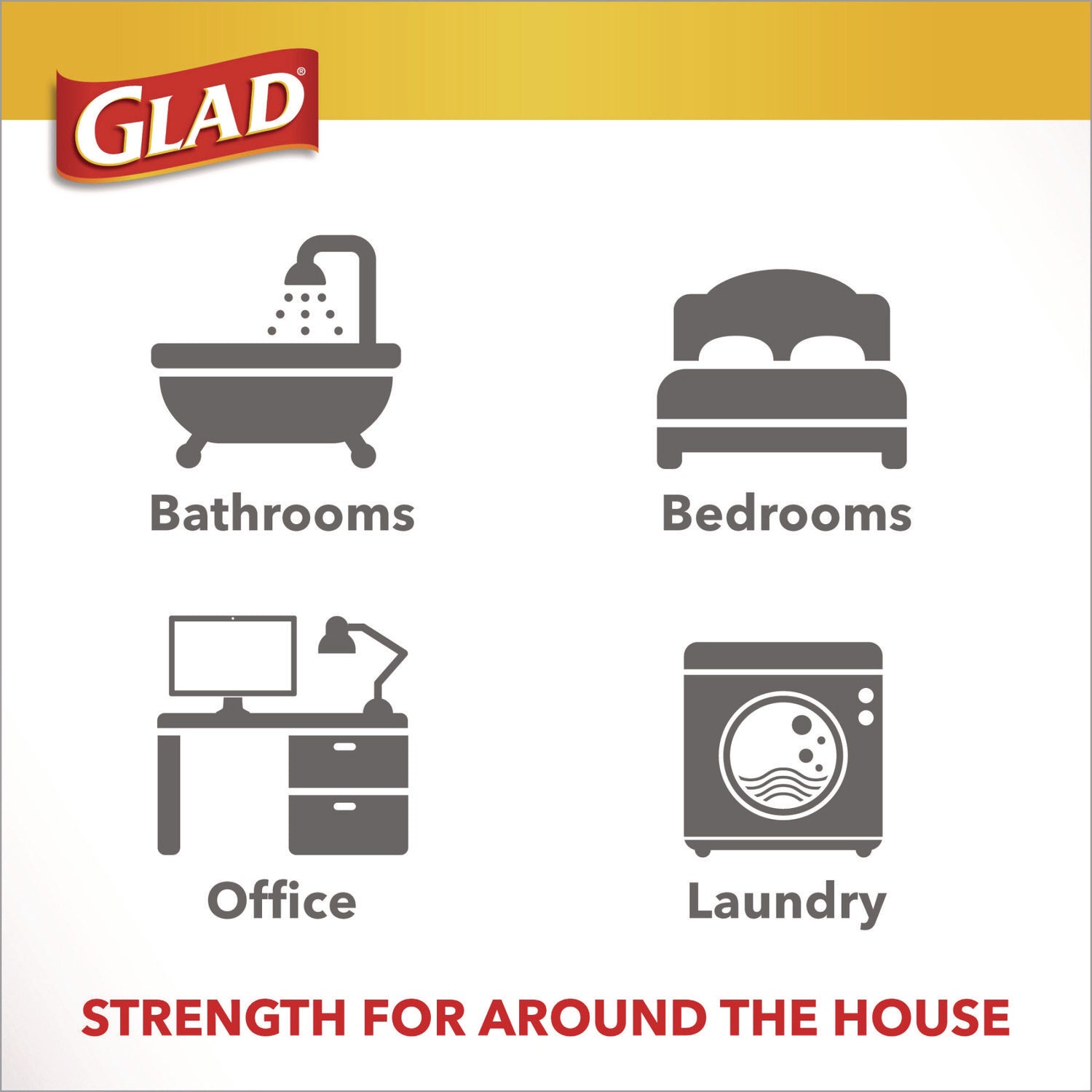 Glad® OdorShield Quick-Tie Small Trash Bags, Tie-Flap, 4 gal, Febreze Fresh Clean Scent, 8 x 18, White, 26 Bags/Box, 6 Boxes/Carton