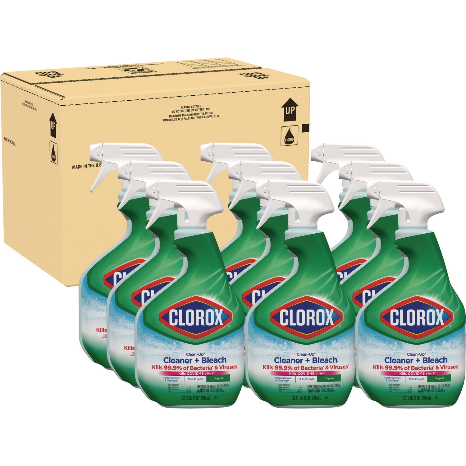 Clorox® Clean-Up Cleaner + Bleach, Original, 32 Oz Spray Bottle, 9/carton