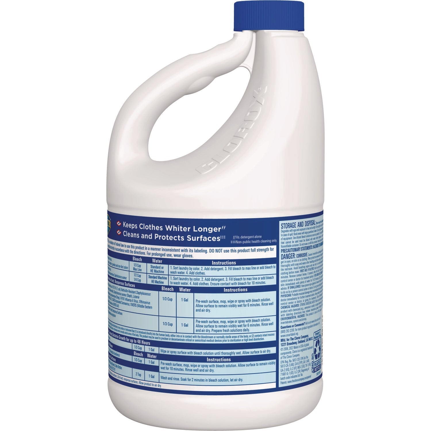 Clorox® Concentrated Regular Disinfecting Bleach, 81 oz Bottle, 6/Carton