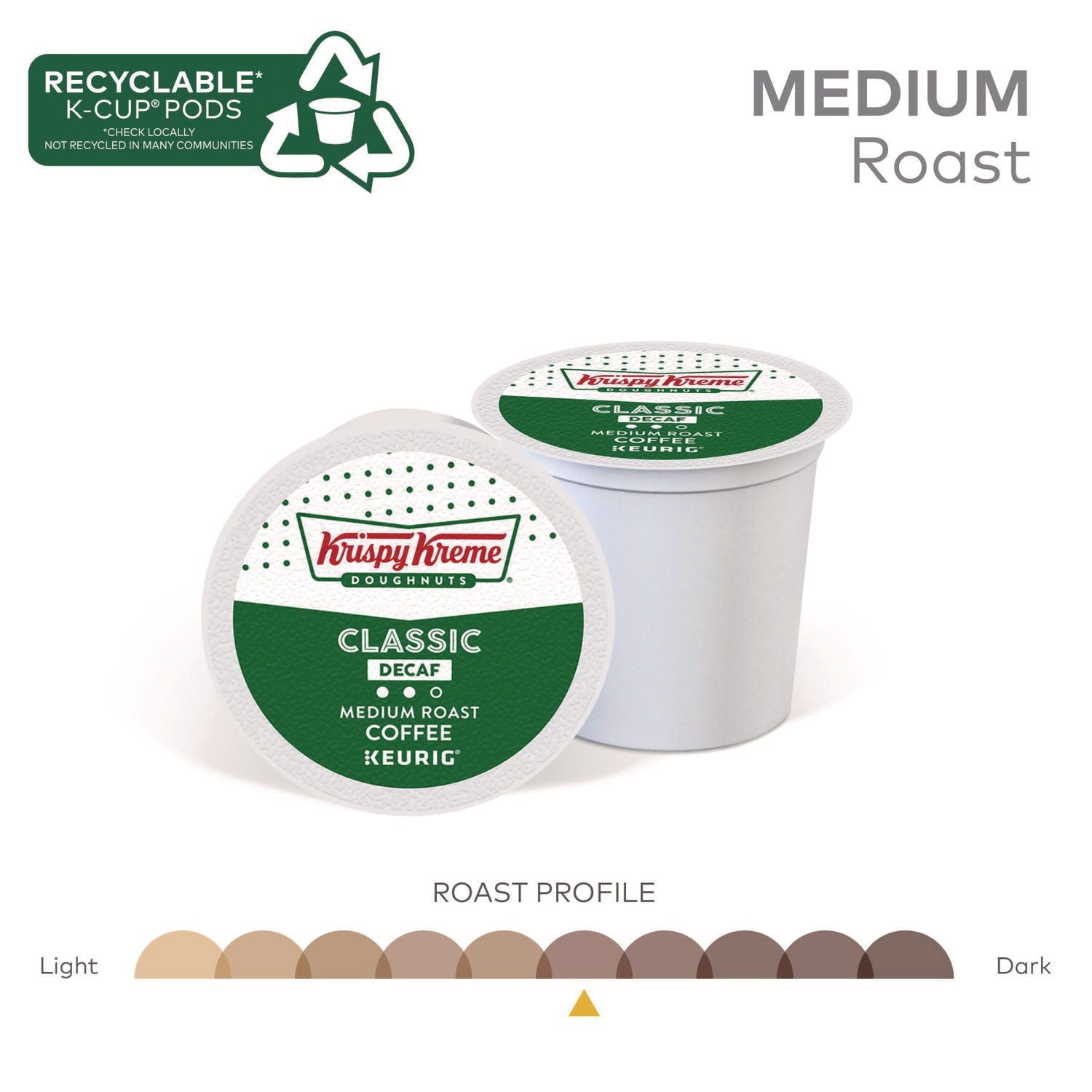 Krispy Kreme Doughnuts® Classic Decaf Coffee K-Cups, Medium Roast, 24/box
