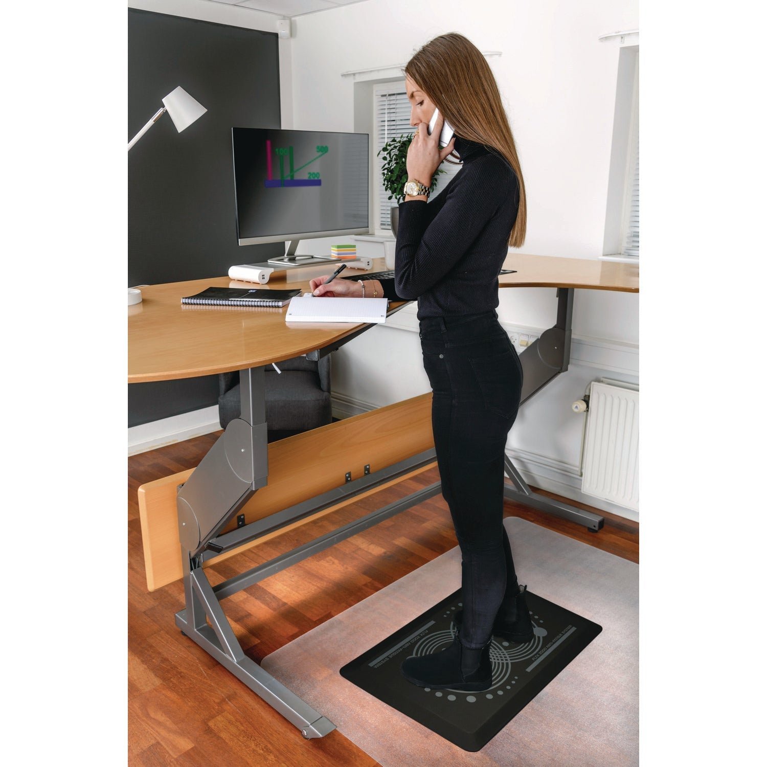 Floortex® AFS-TEX 2000 Anti-Fatigue Mat, 16 x 24, Midnight Black