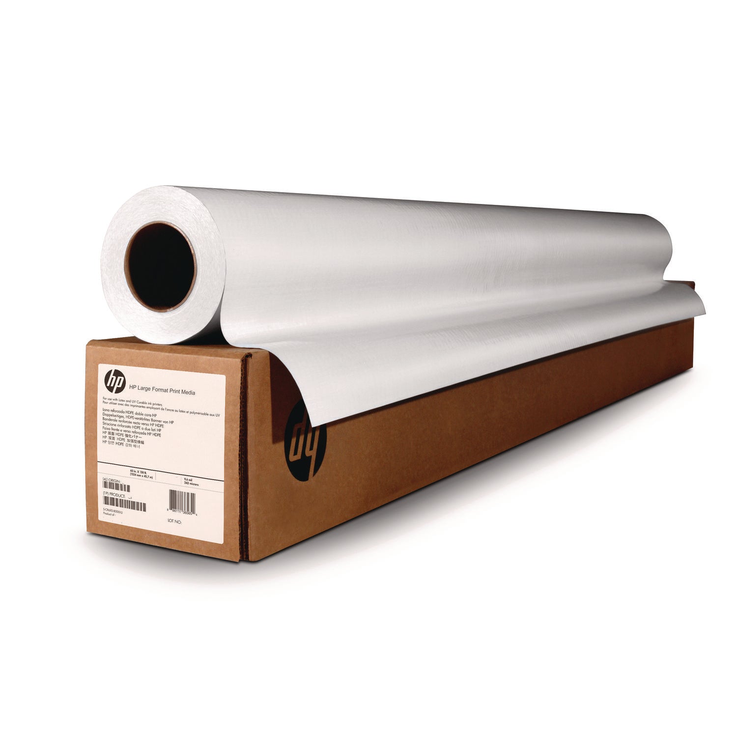 HP Designjet Large Format Paper For Inkjet Prints, 4 Mil, 36" X 150 Ft, White