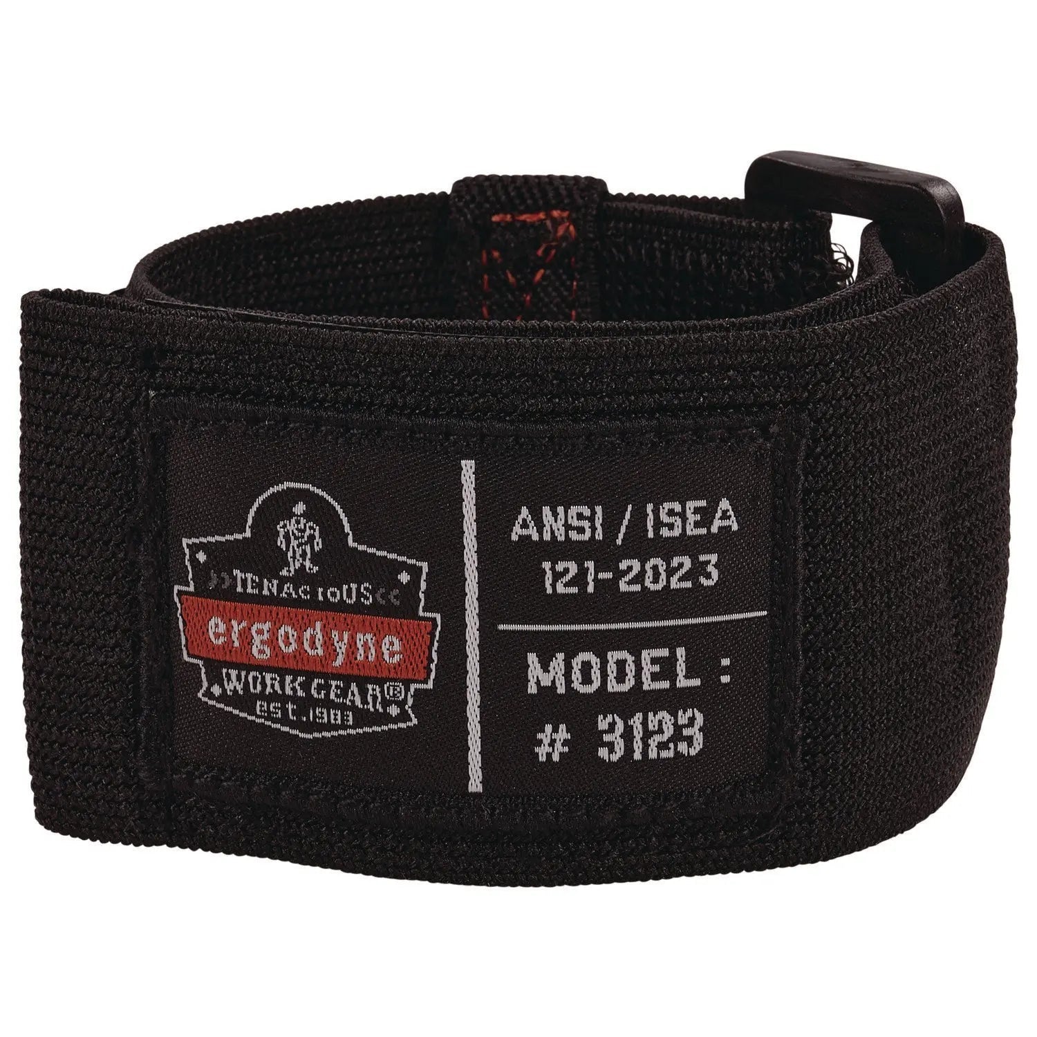 ergodyne® Squids 3123 Tool Wristband with D-Ring Anchor, 5 lb Max Working Capacity, 18" Long, Black